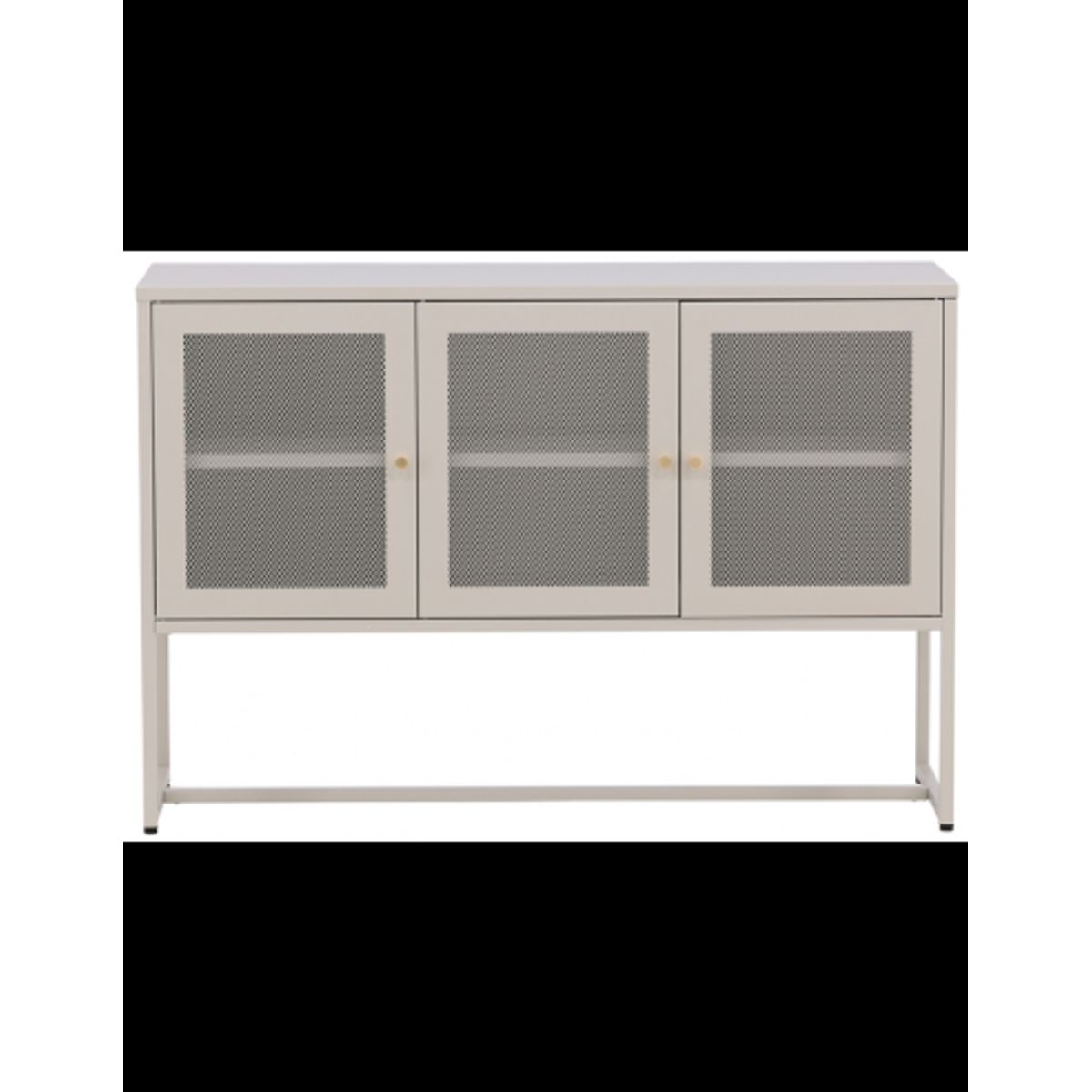 Mala sideboard i stål og glas H80 x B120 x D40 cm - Beige