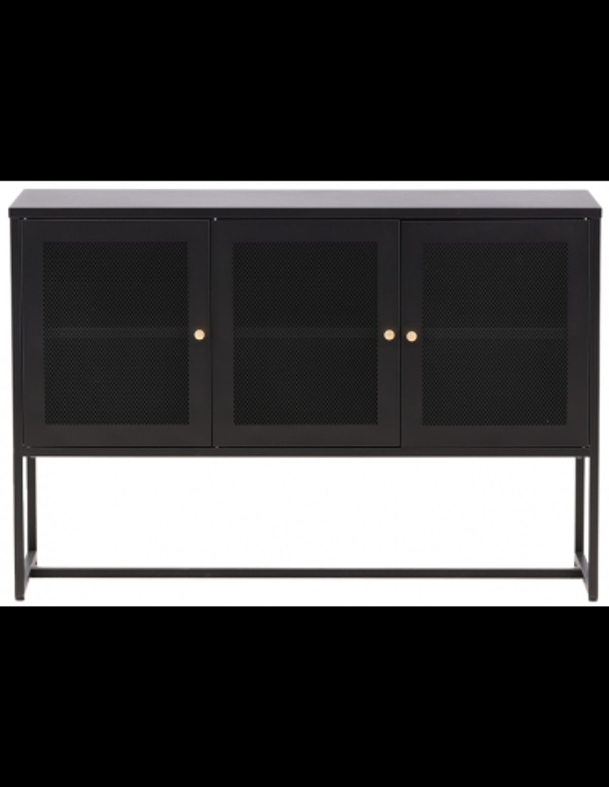 Mala sideboard i stål og glas H80 x B120 x D40 cm - Sort