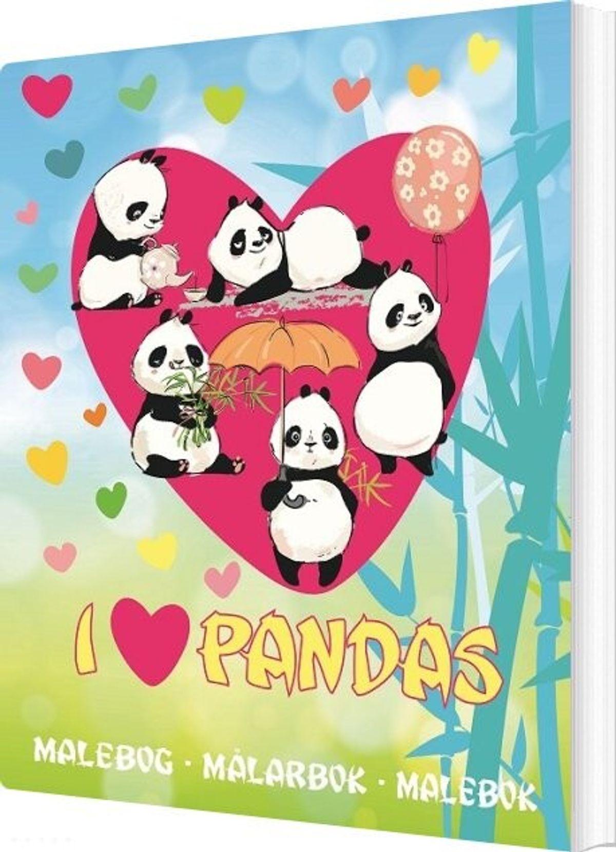 Malebog Med Pandaer - I Love Pandas - Diverse - Bog