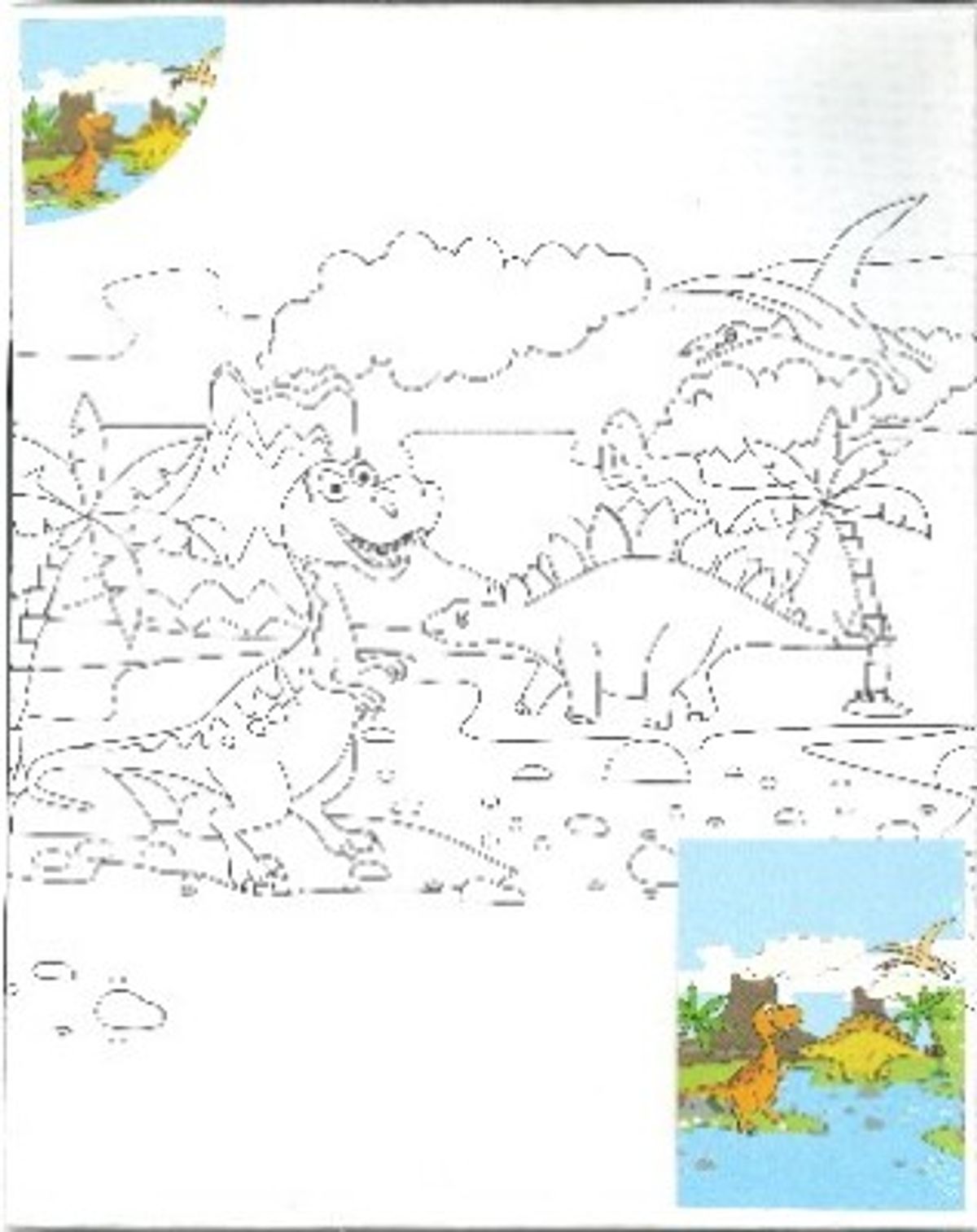 Malerlærred - Med Dinosaurer - 24x30 Cm - 18 Mm - Artino