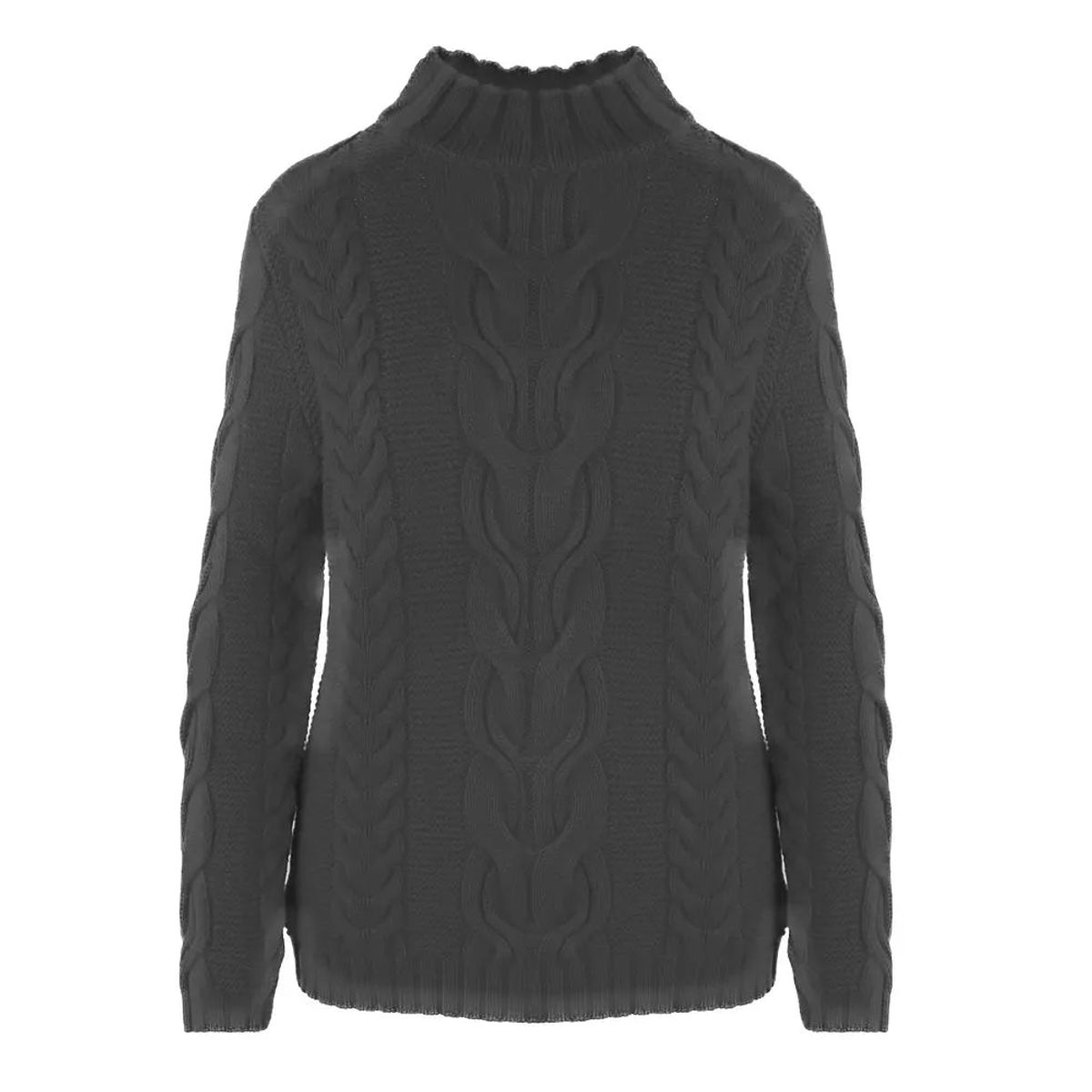 Malo Chic Wool-Cashmere Braided Turtleneck Sweater