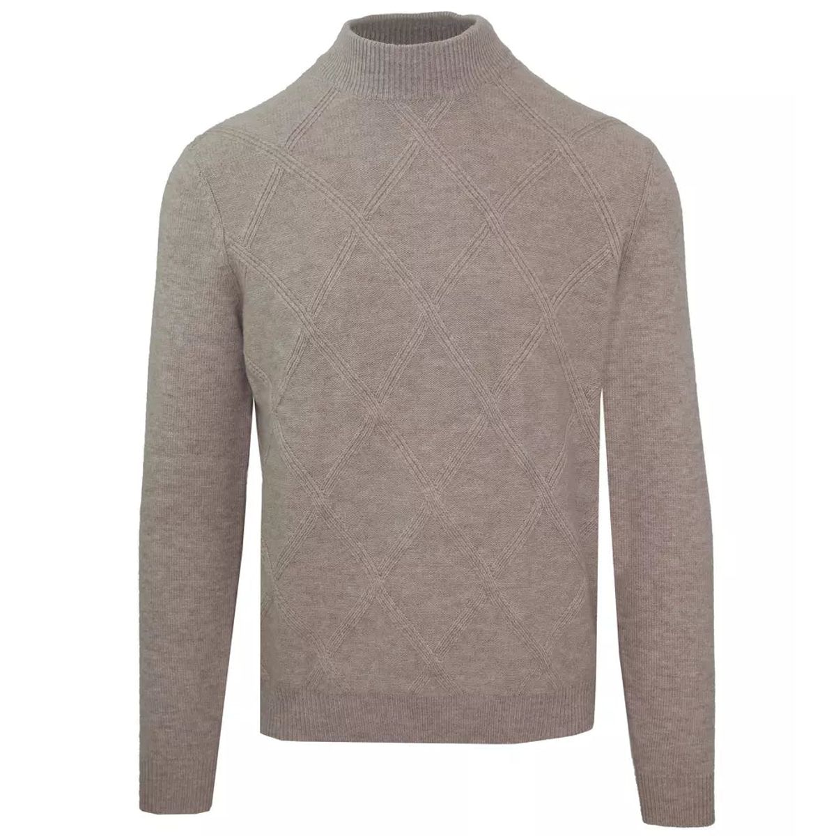 Malo Diamond Stitch Wool Cashmere Turtleneck