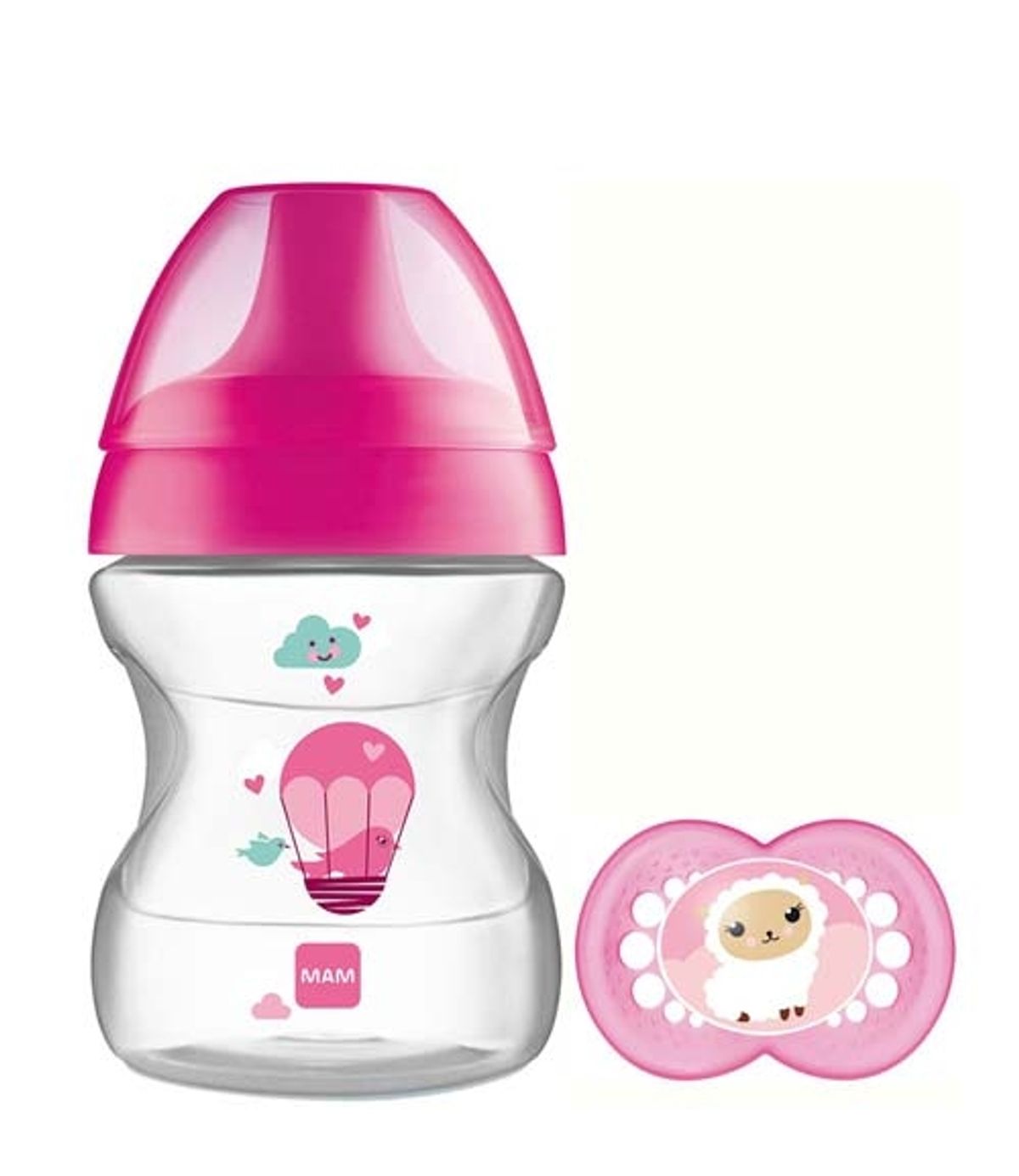 MAM 190ml Sutteflaske m. Sut - Learn To Drink Cup 6+ Mdr. - Pink