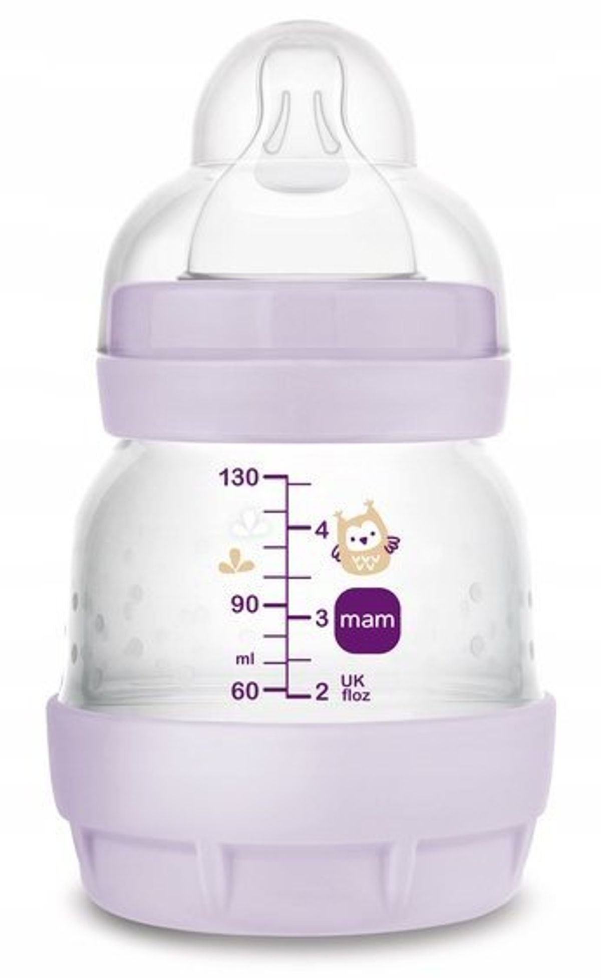 Mam Baby 1087 Flaske - Perfect Start - 130Ml - Planet Love Baby Girl - Purple- 1 Pcs.