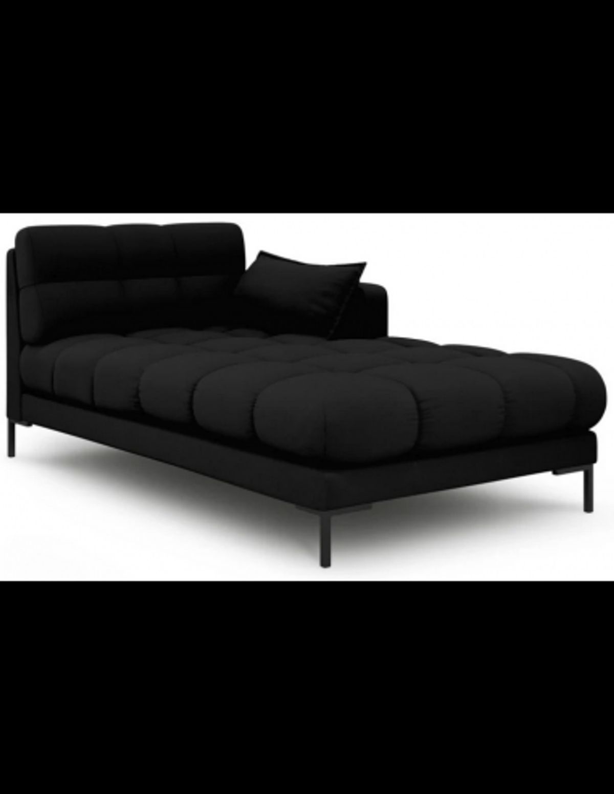 Mamaia højrevendt daybed i polyester B185 cm - Sort/Sort