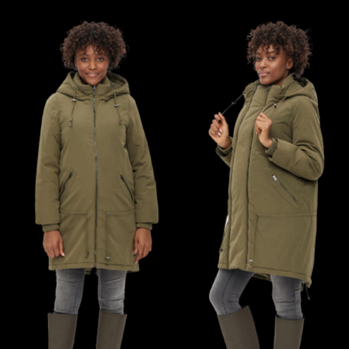 Mamalicious 2i1 vinter graviditetsjakke - Olive night - XL