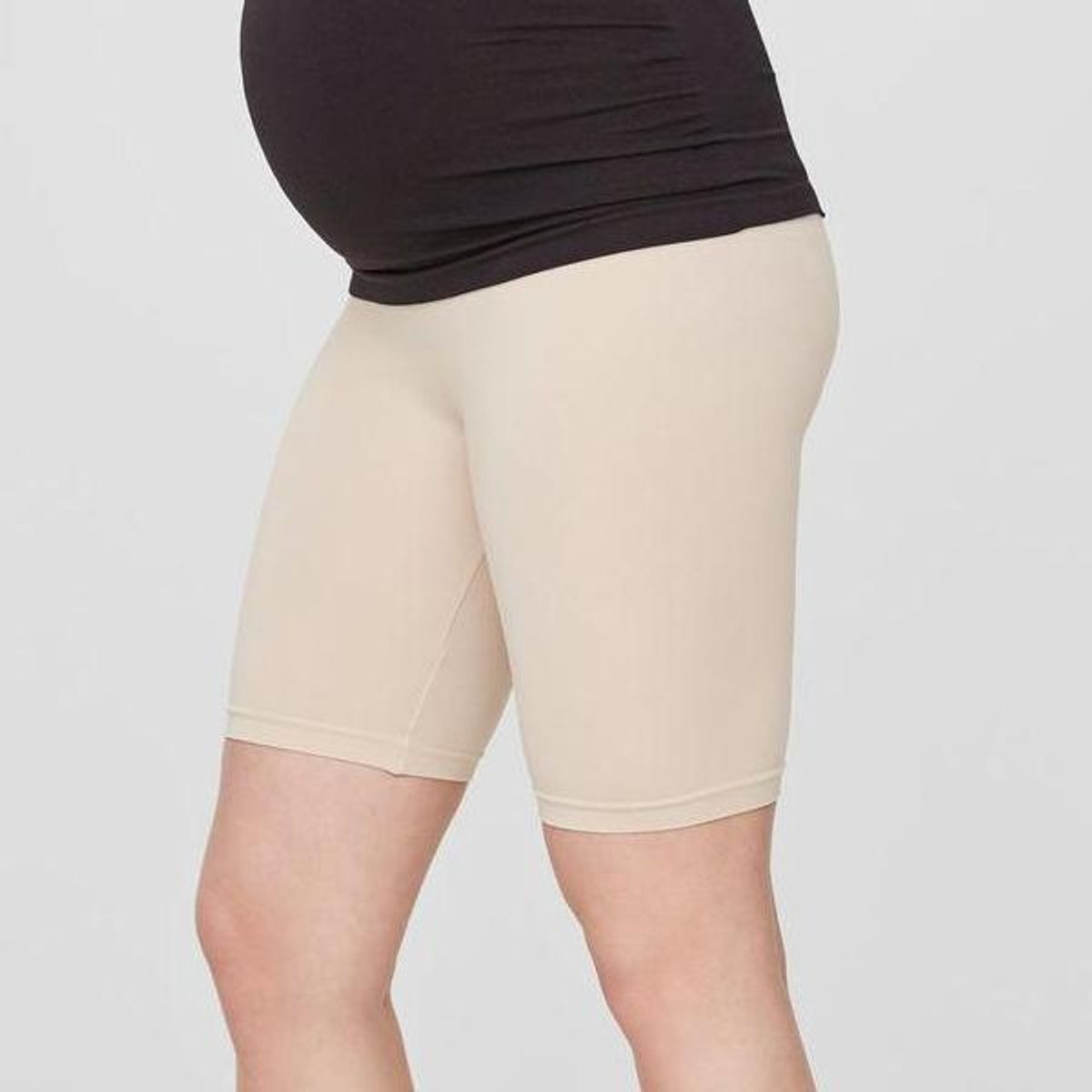 Mamalicious korte leggings/shorts til gravide - Nude - L/XL