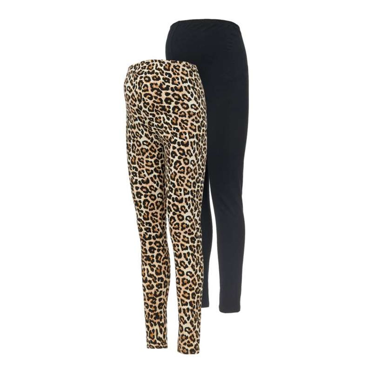 Mamalicious MLSANNI Graviditets-Leggings - 2-pak - Sort/Leopard