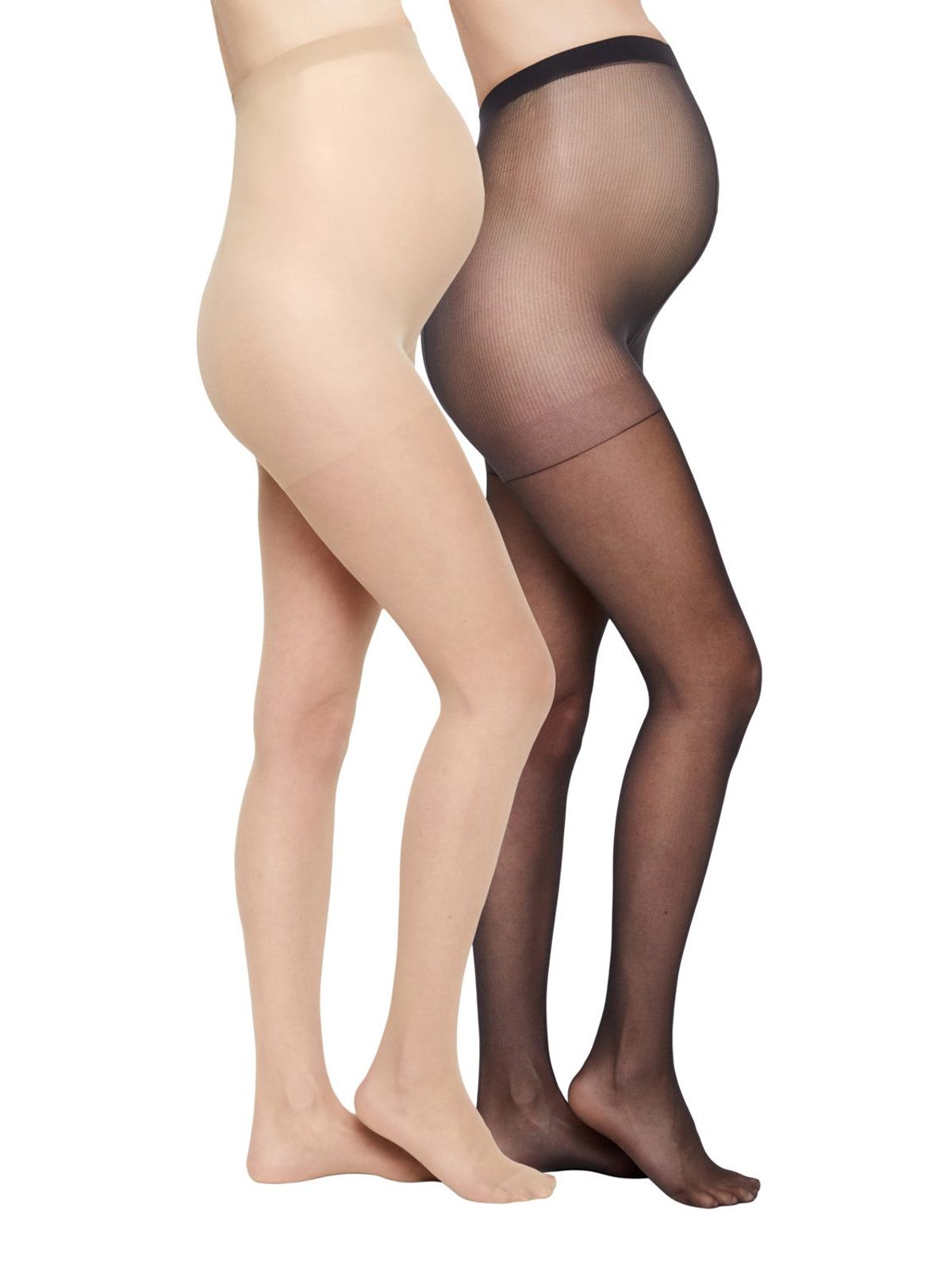 Mamalicious strømpebukser til gravide, 2-pak sort/beige (20 den), MLMalou - L/XL