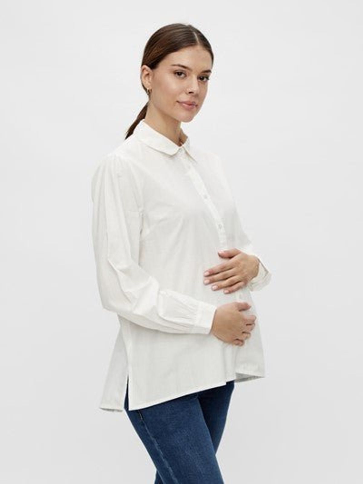 Mamalicious venteskjorte i økologisk bomuld, MLNann - Mamalicious - Shirt - Buump