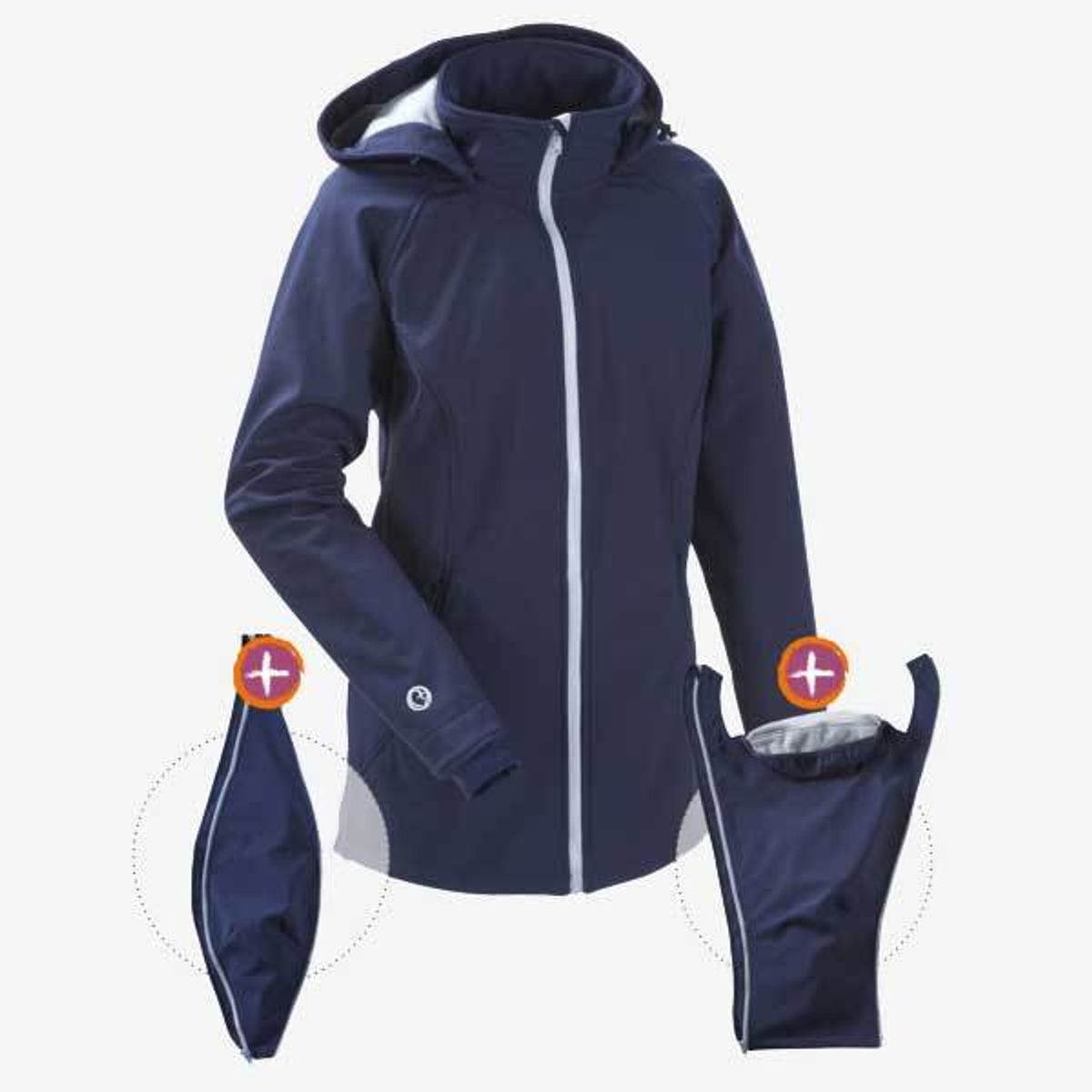 Mamalila 4i1 softshell bære- og graviditetsjakke også til rygbæring - Navy ice - XS