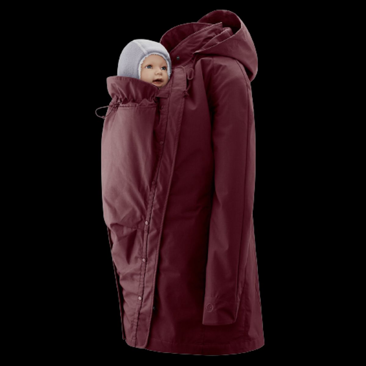 Mamalila 4i1 vinter bære- og graviditetsjakke også til rygbæring - Short Coat - Berry - XL