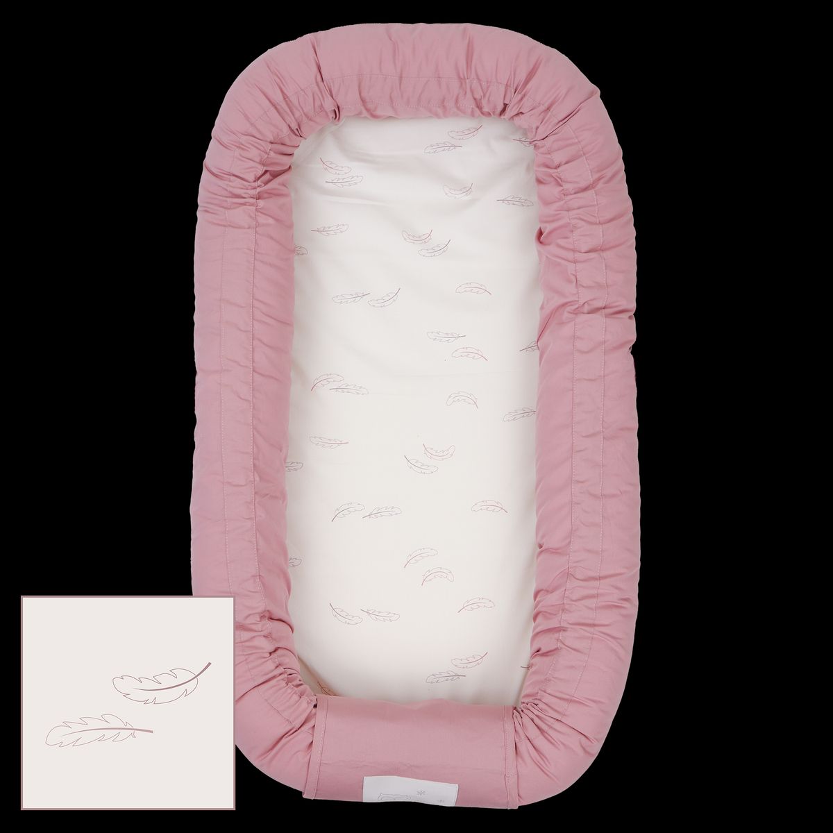 MamaMilla babynest med Fossflakes fyld - Dusty dark rose