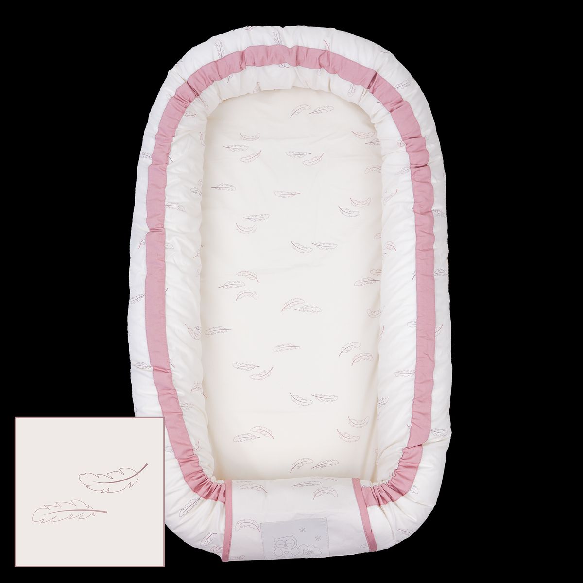 MamaMilla babynest med Fossflakes fyld - Rose feathers