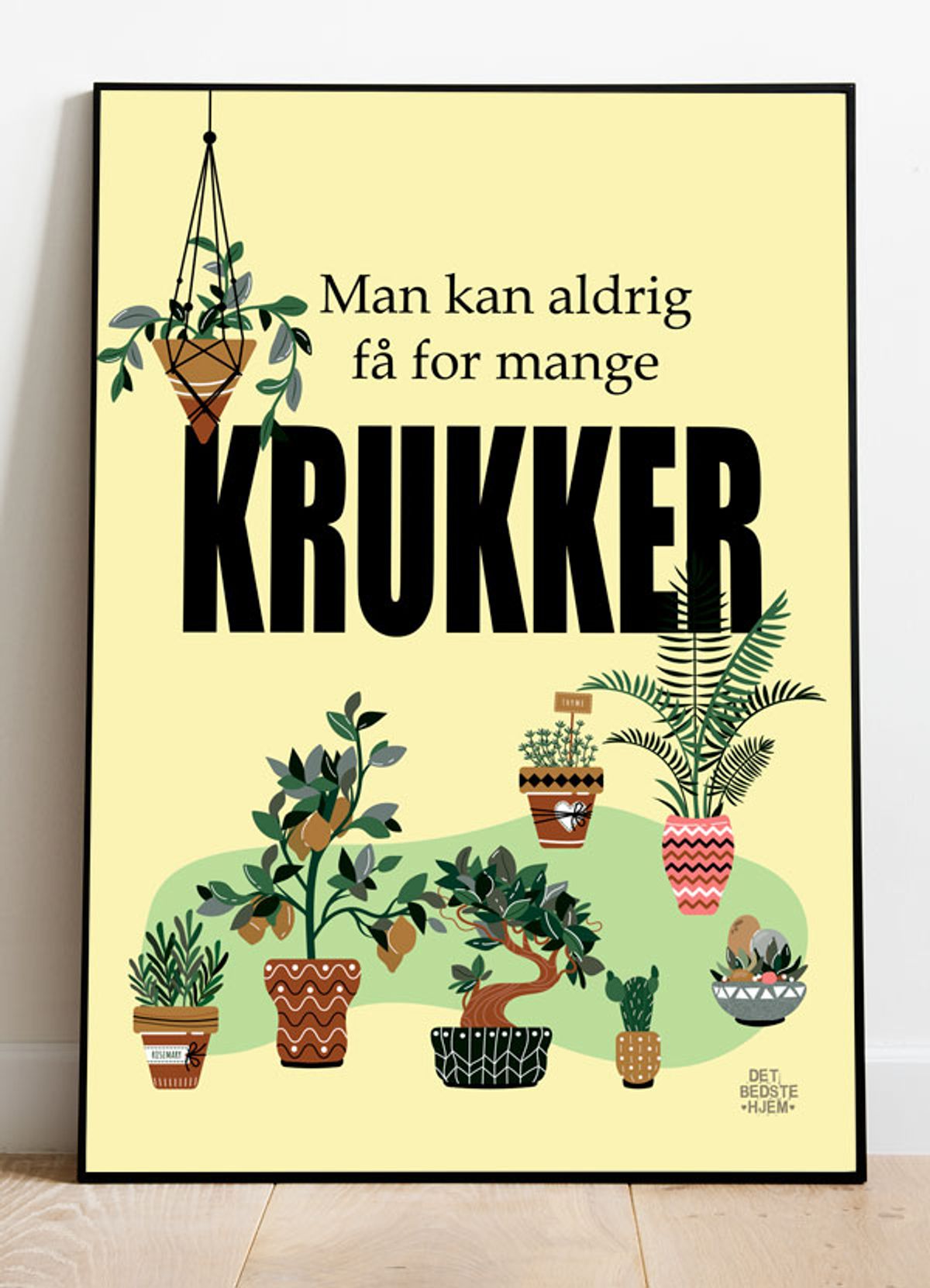 Man kan aldrig få for mange krukker-plakat - 21 x 29,7 (A4) Kr. 199,-