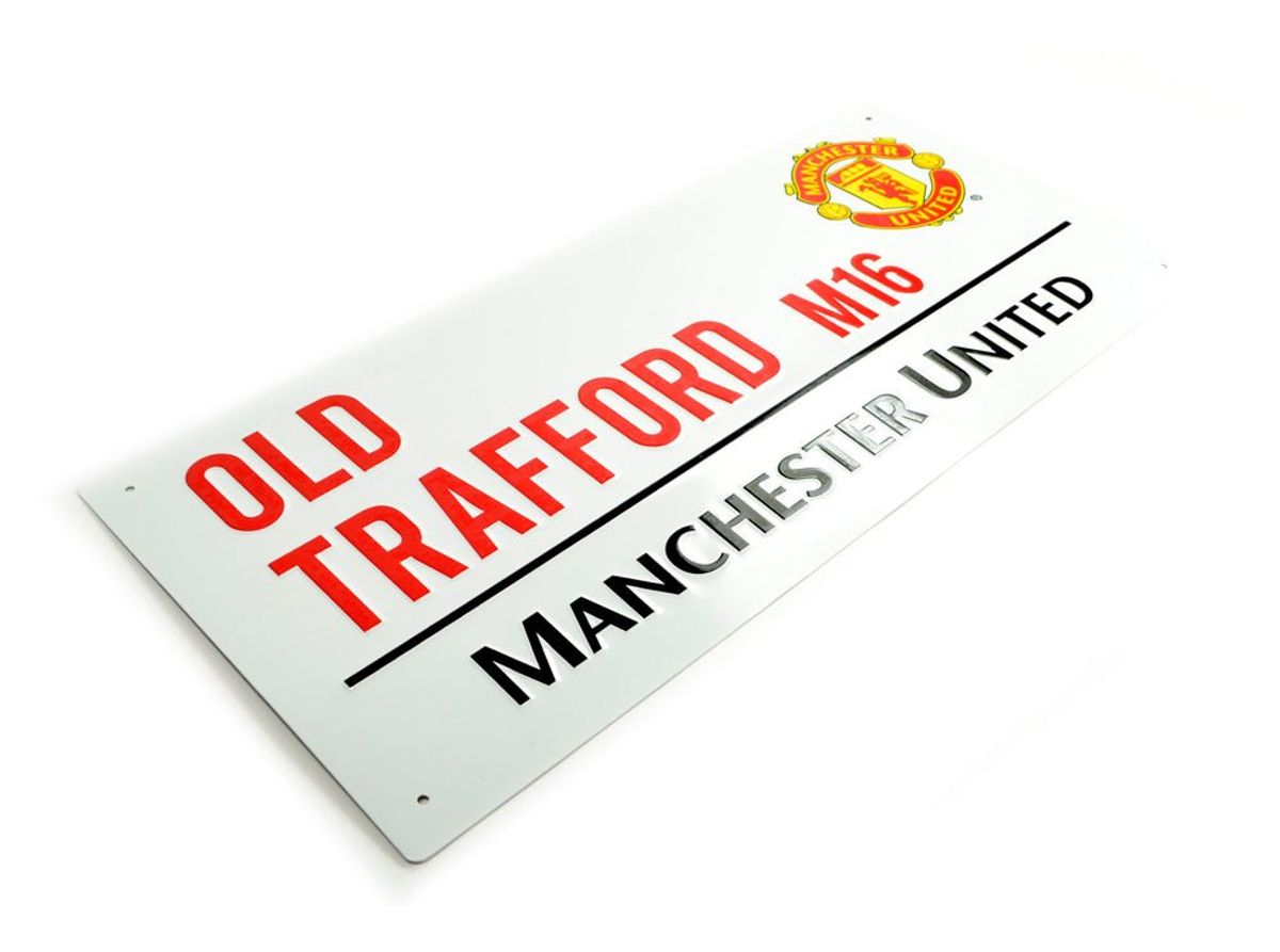 Manchester United skilt i metal (40x18 cm)