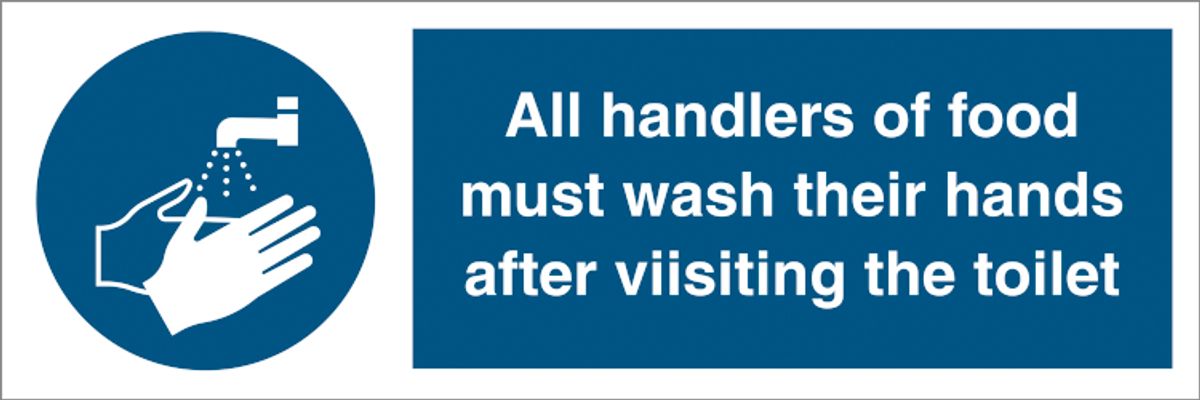 Mandatory sign - All handlers of food must wash hands