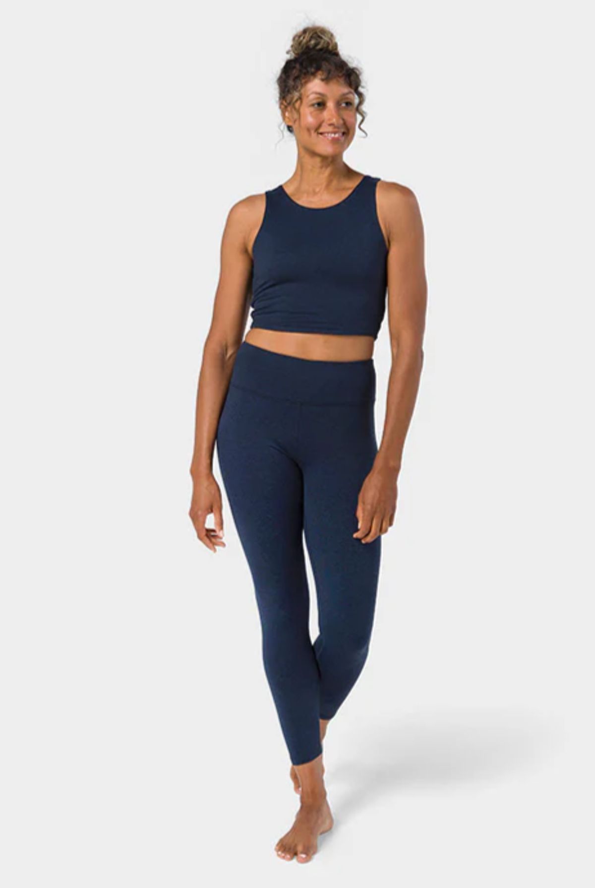 Manduka "Dhara" Capri Leggings, Midnight Heather, Str L.