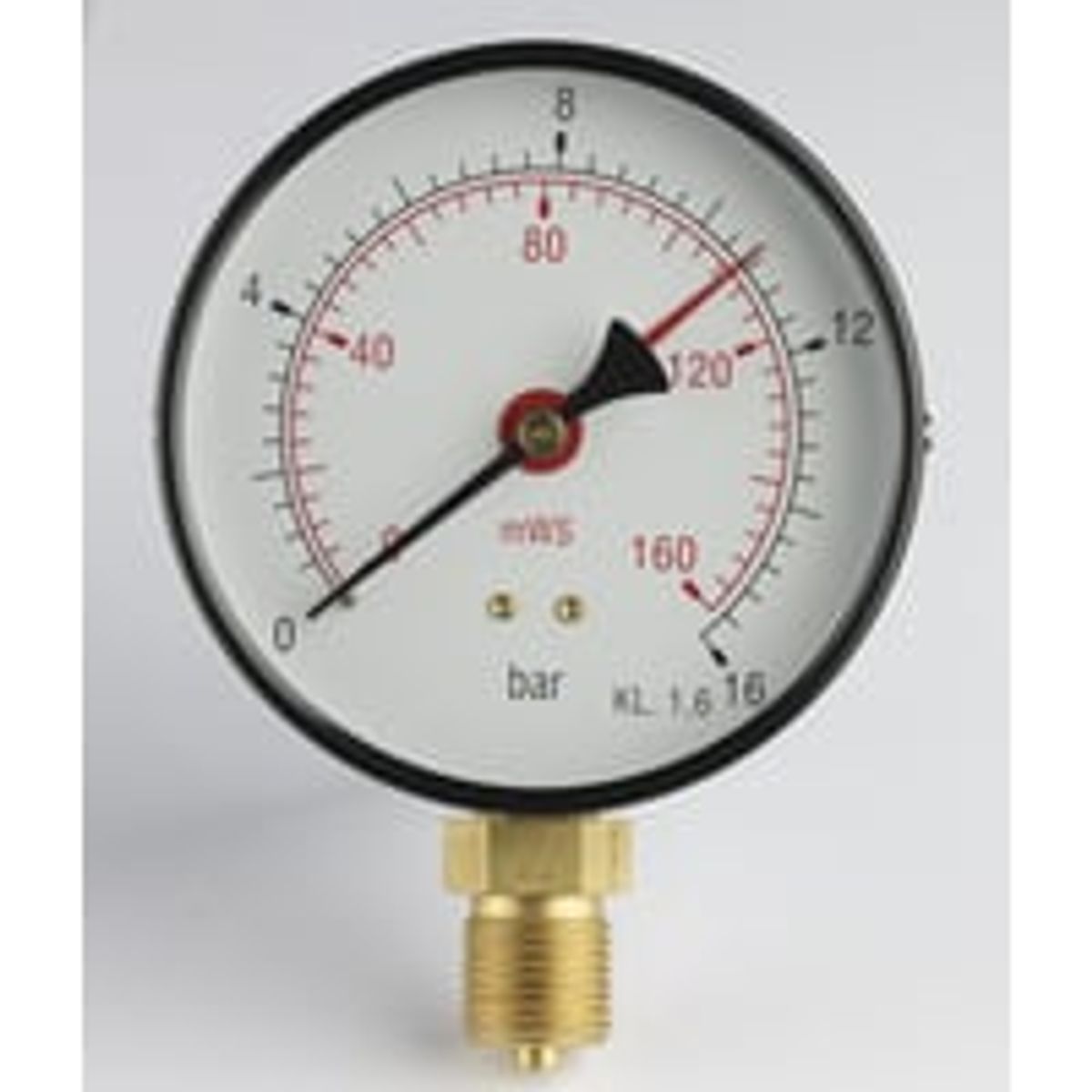 Manometer 1/2X80 0-0,6 bar/0-6 MVS, nedadrettet studs