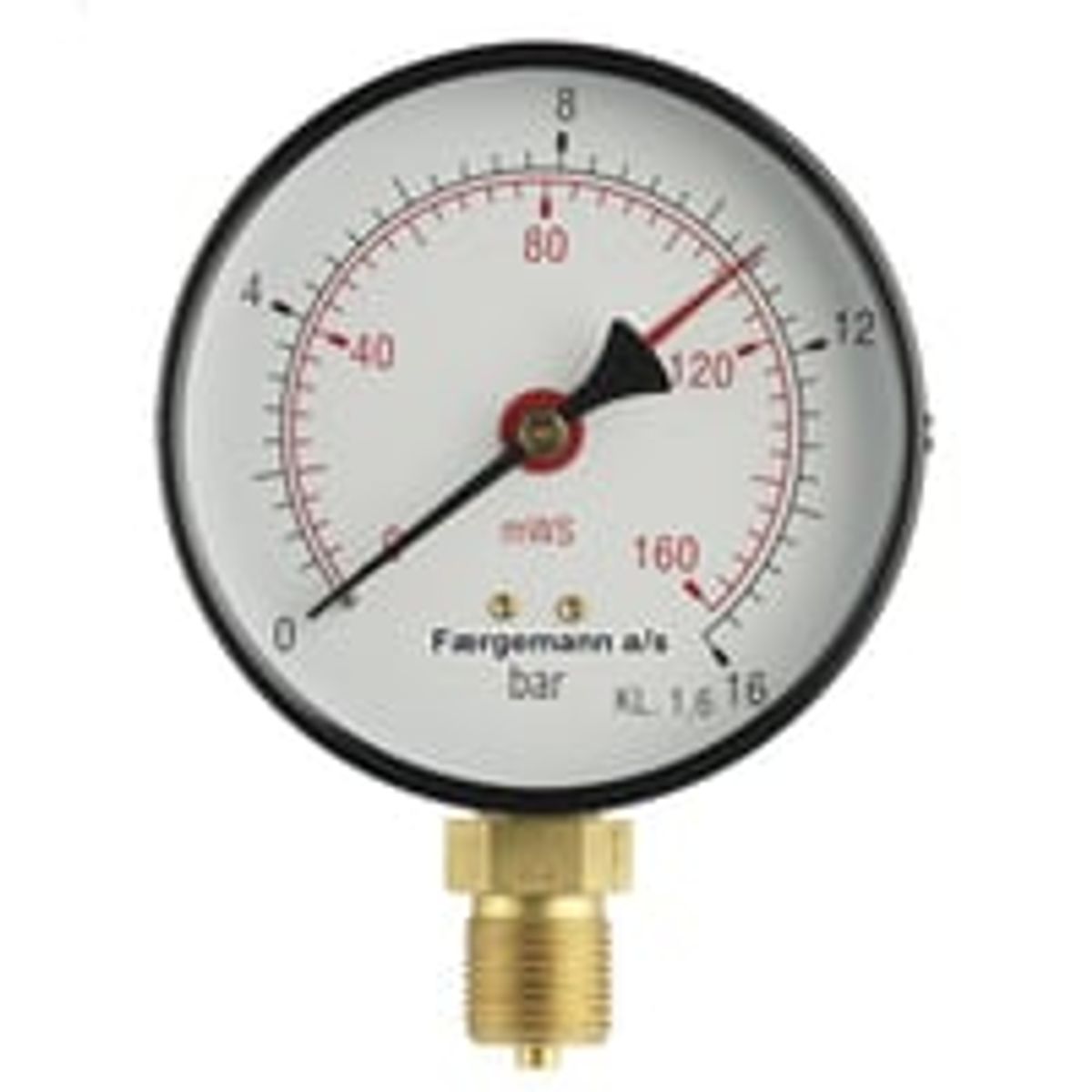 Manometer 1/2X80 0-4 bar/0-40 MVS, nedadrettet studs