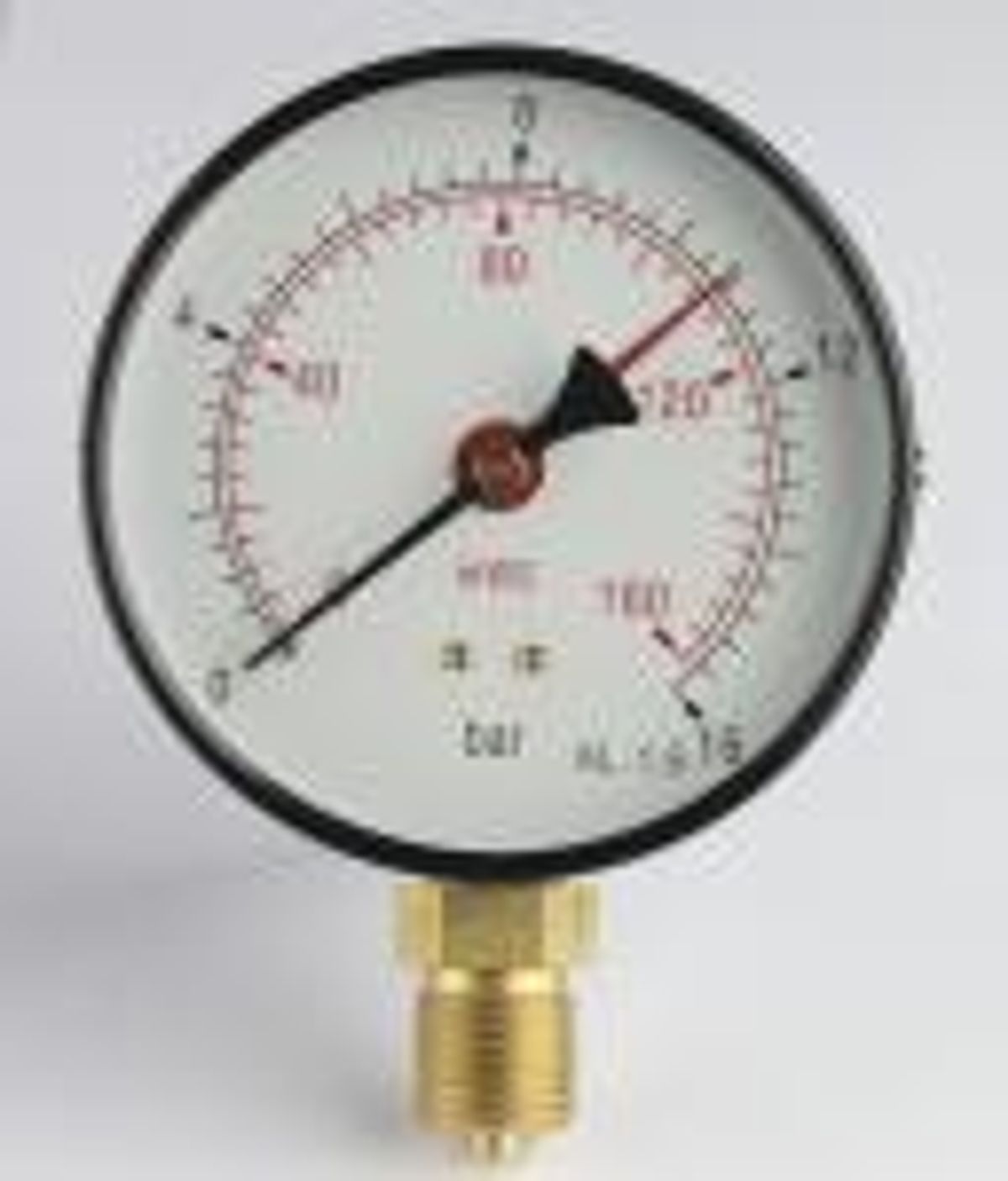 Manometer 1/2xø80 0-0,6 bar/0-6 mvs, nedadrettet studs