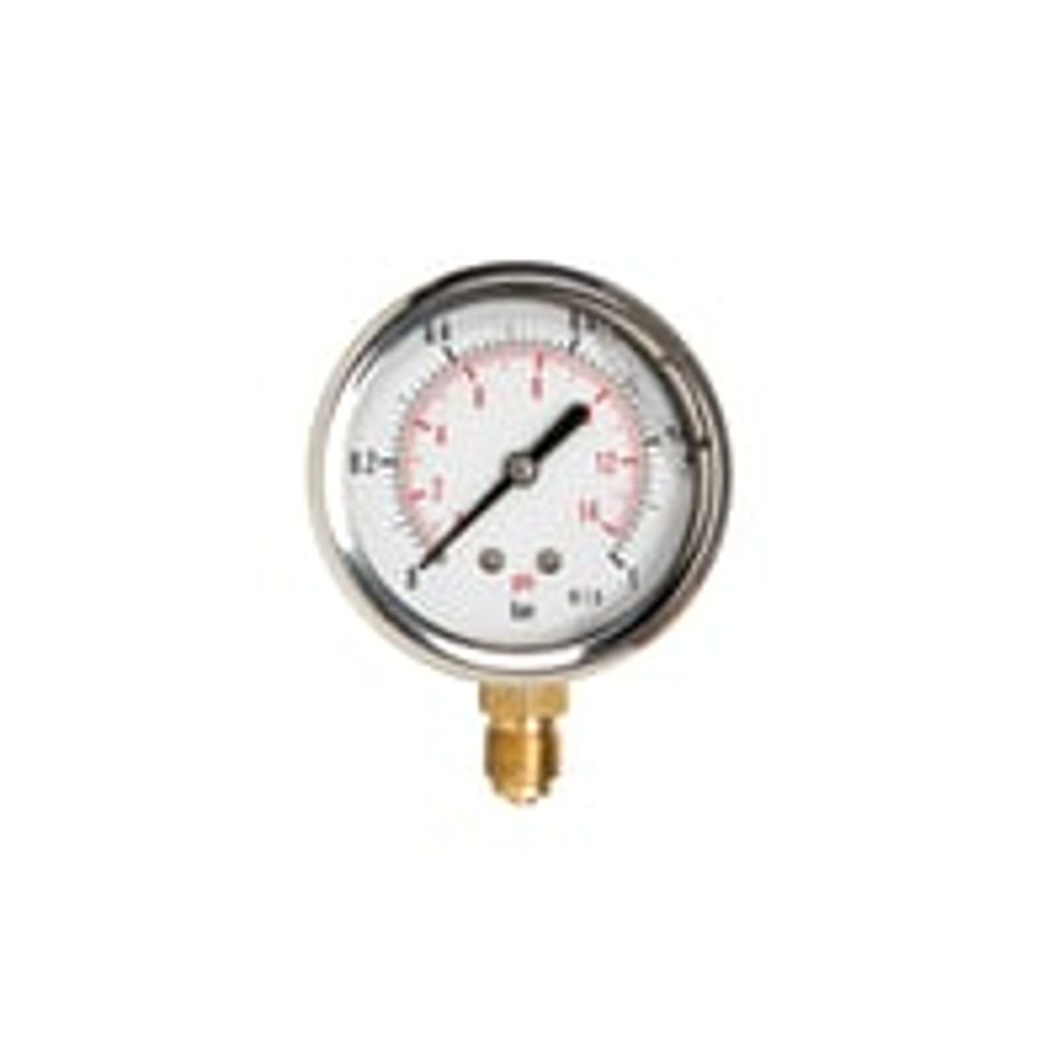 Manometer 1/4X63 0-2,5 bar, nedadrettet studs med glycerin