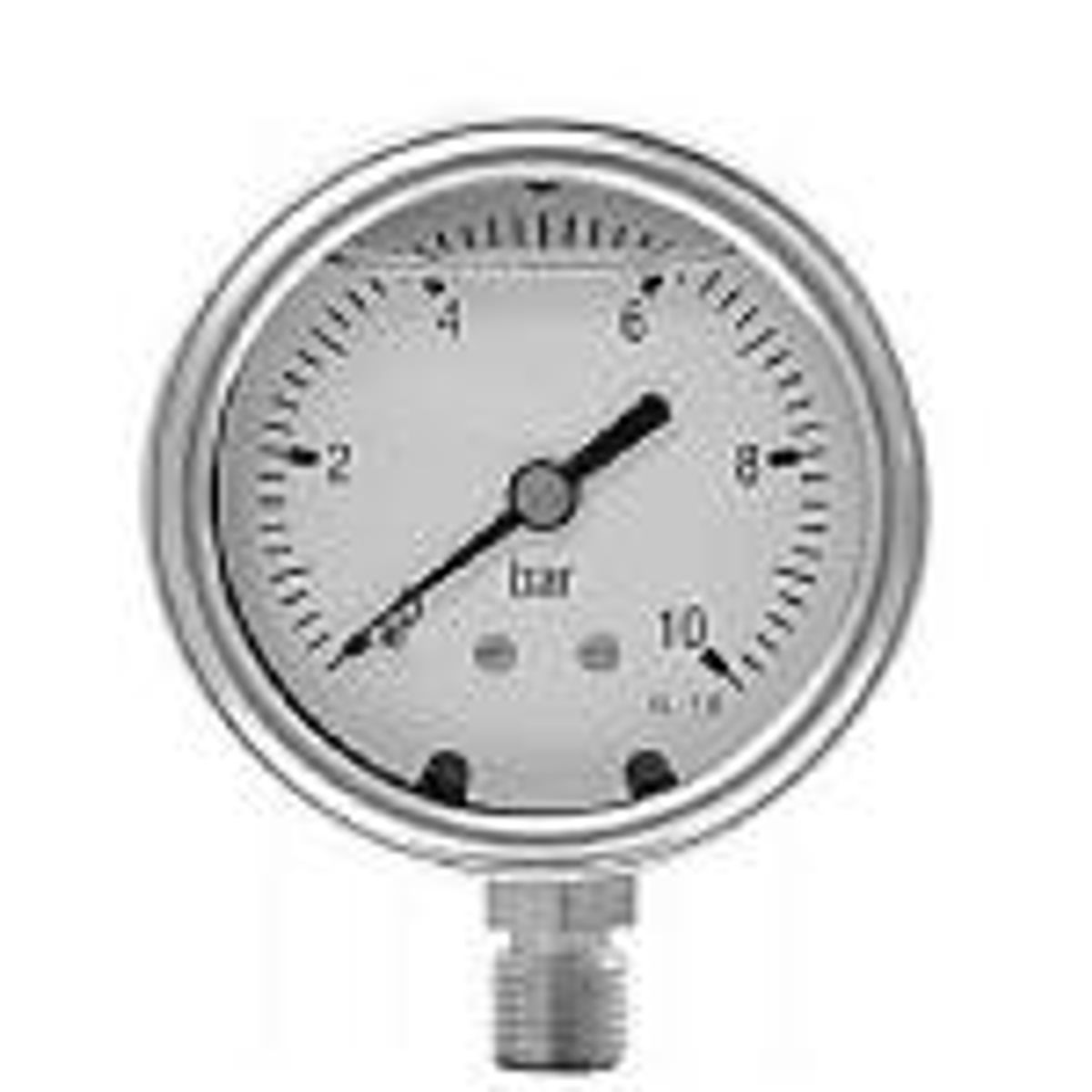 Manometer 1/4xø63 0-6 bar, nedadrettet studs med glycerin