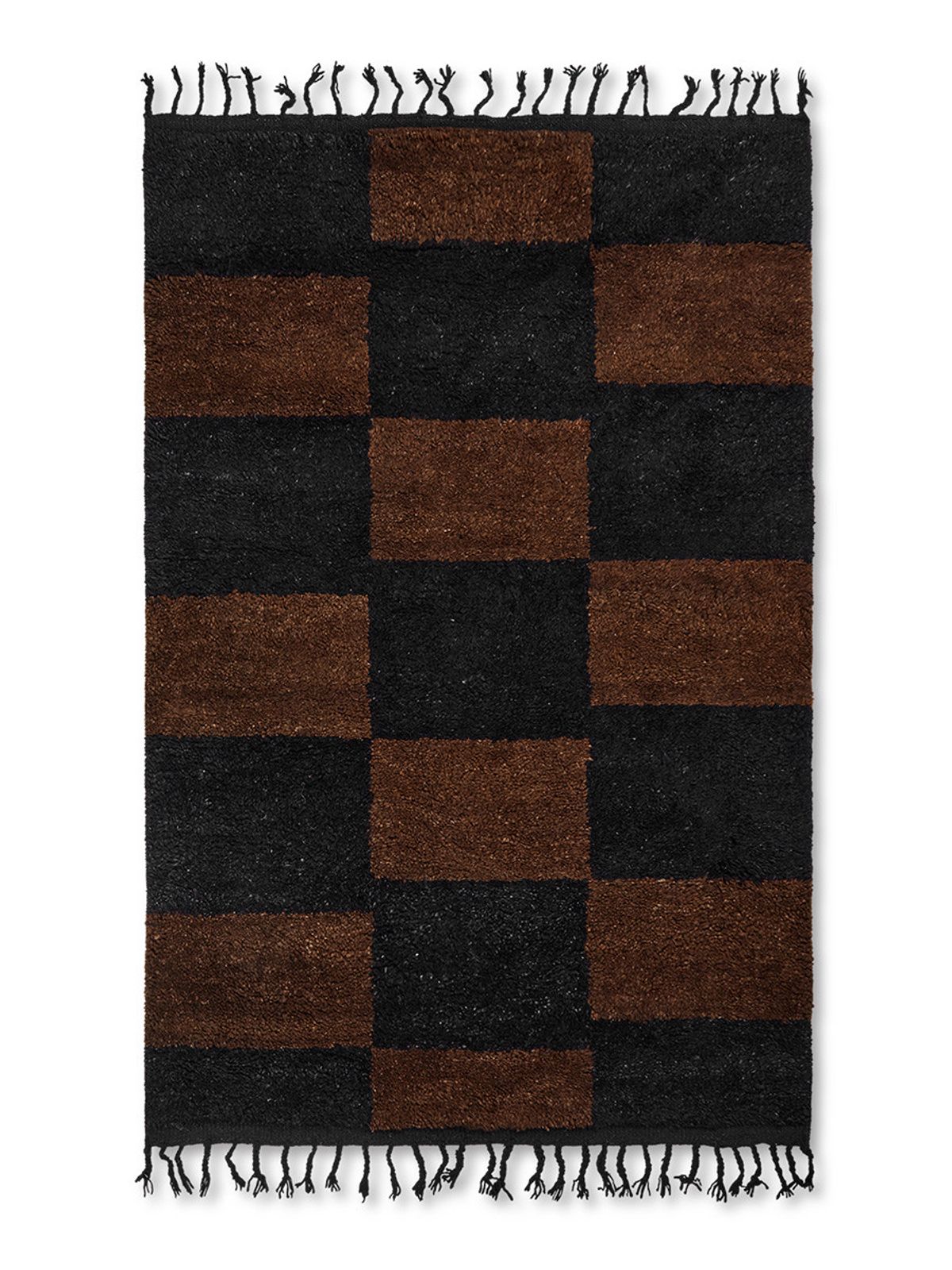 Mara Knotted Rug, large fra Ferm Living (Black/Chocolate)