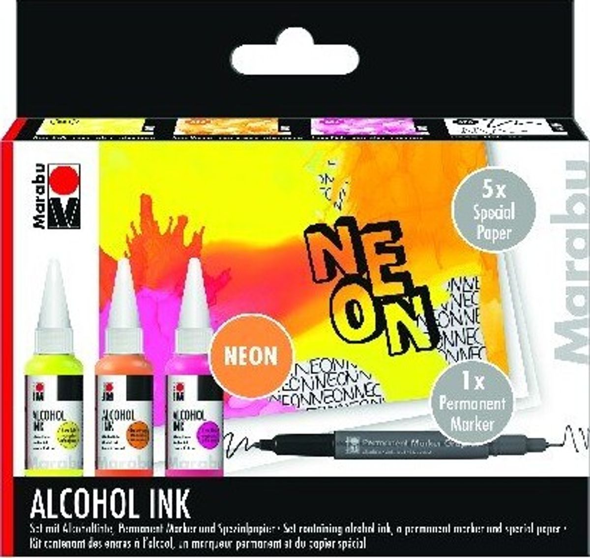 Marabu - Alcohol Ink Sæt - Neon - 3x20 Ml