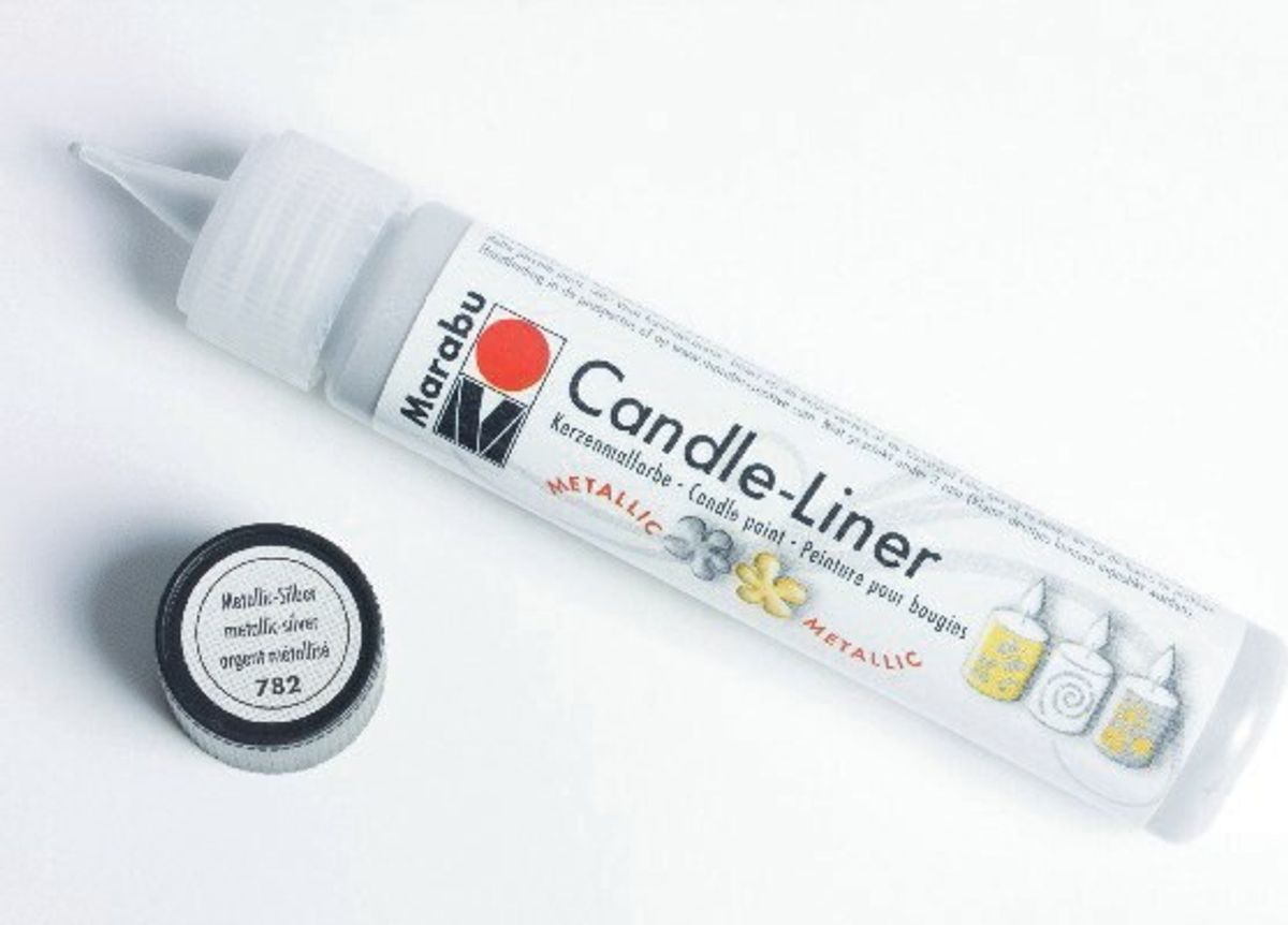 Marabu - Candle Liner - Metallic Sølv - Maling Til Lys - 25 Ml