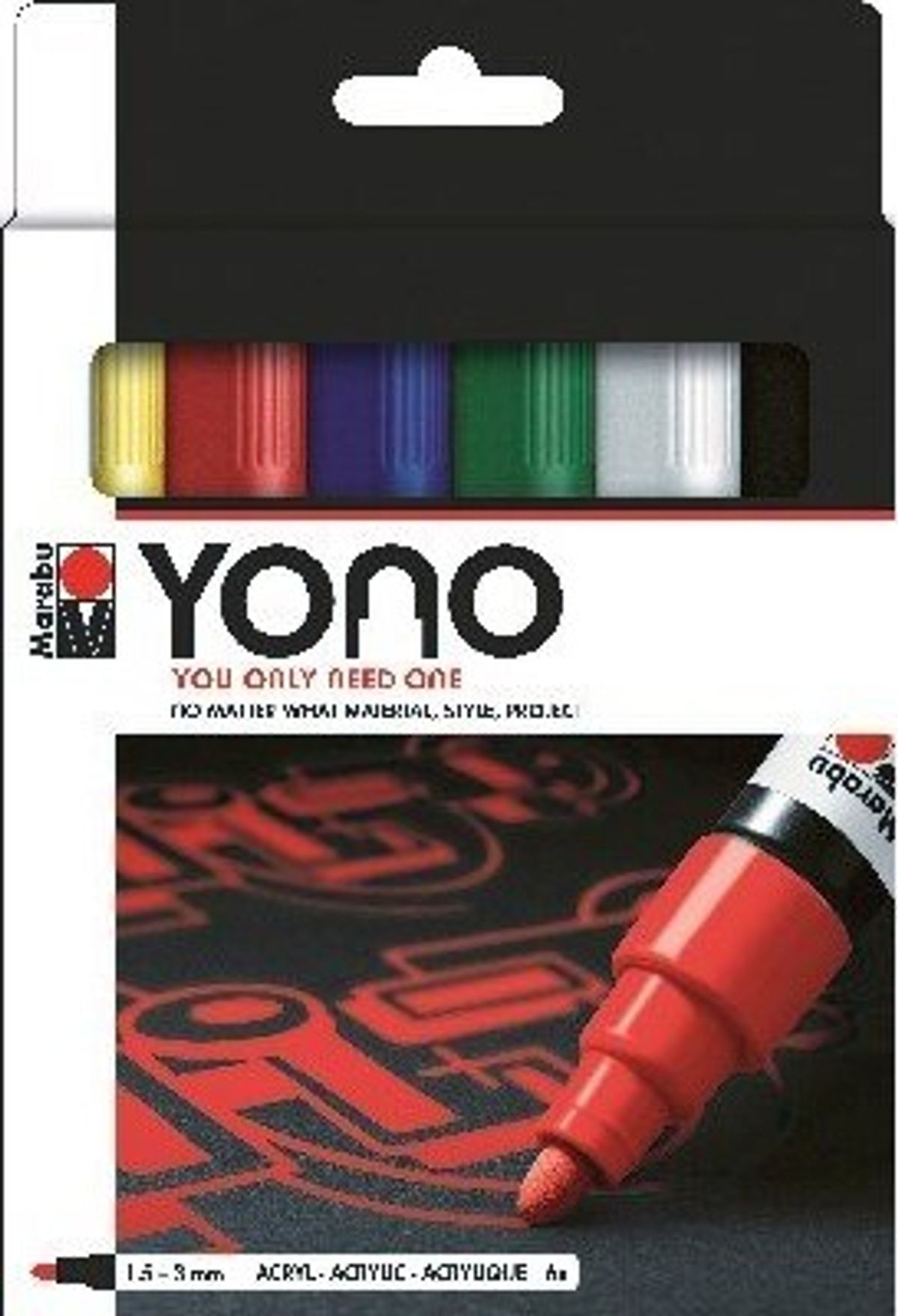 Marabu - Tusser - Yono -1,5-3,0 Mm - 6 Farver