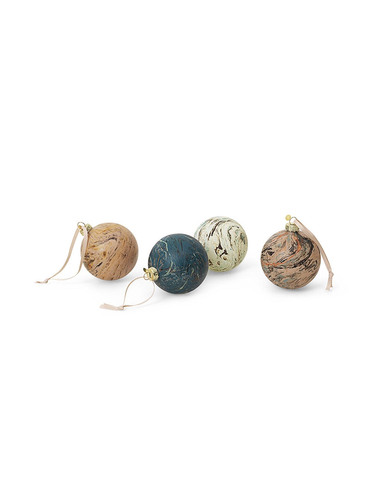 Marble Baubles, M, sæt á 4 stk. fra Ferm Living