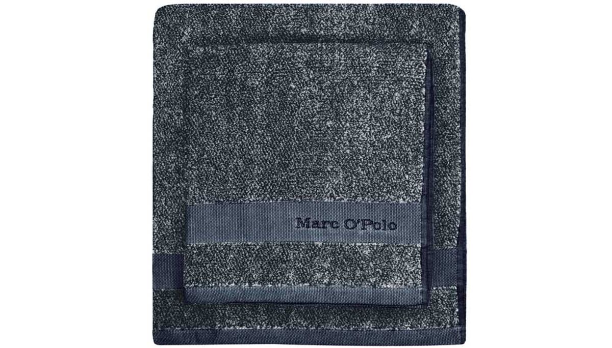 Marc Ó Polo Melange Håndklæde Navy/off hvid - Badehåndklæde 70x140