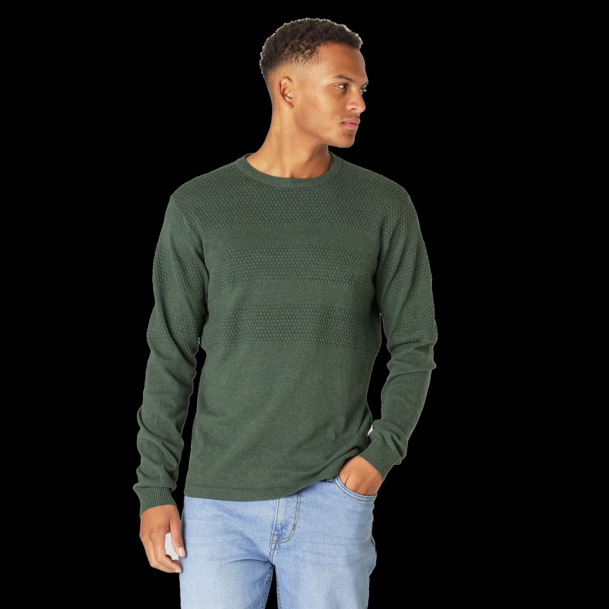 Marcus Affleck Herre Striktrøje - Urban Green Mix - 3XL