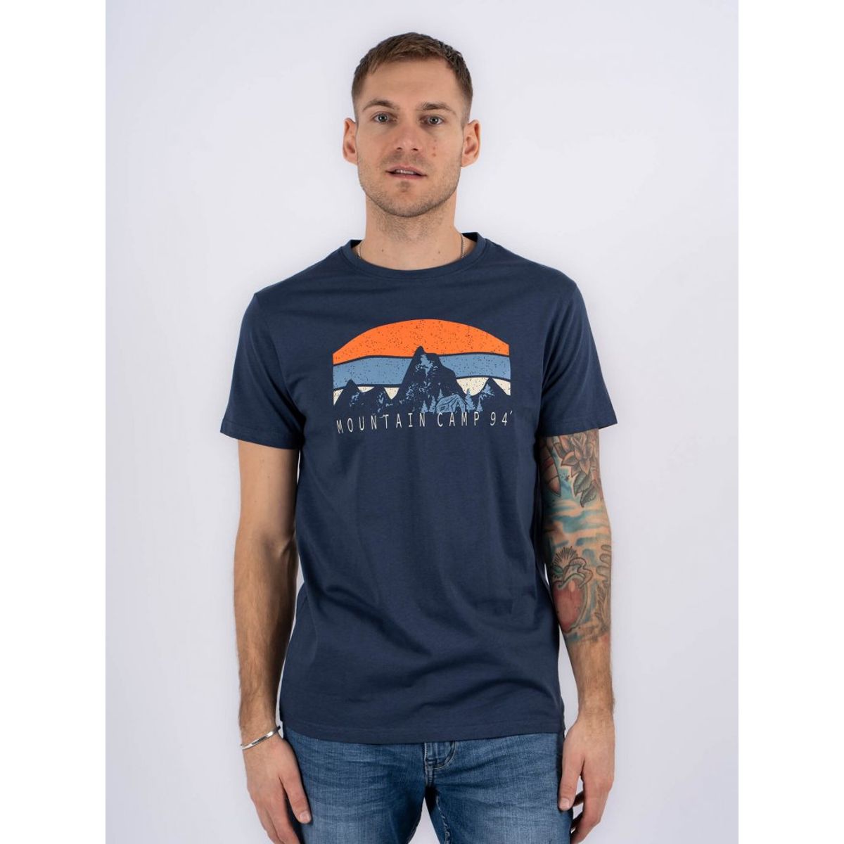 Marcus - Ketil t-shirt med print i navy - Herre - 3XL