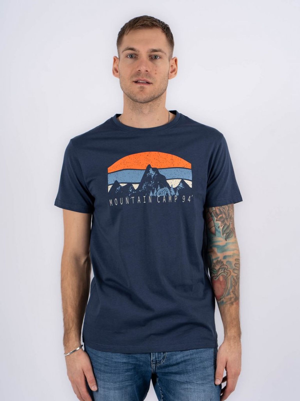 Marcus - Ketil t-shirt med print i navy - Herre - Medium