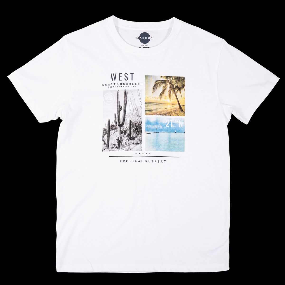 Marcus Radley Herre T-shirt - White - 2XL