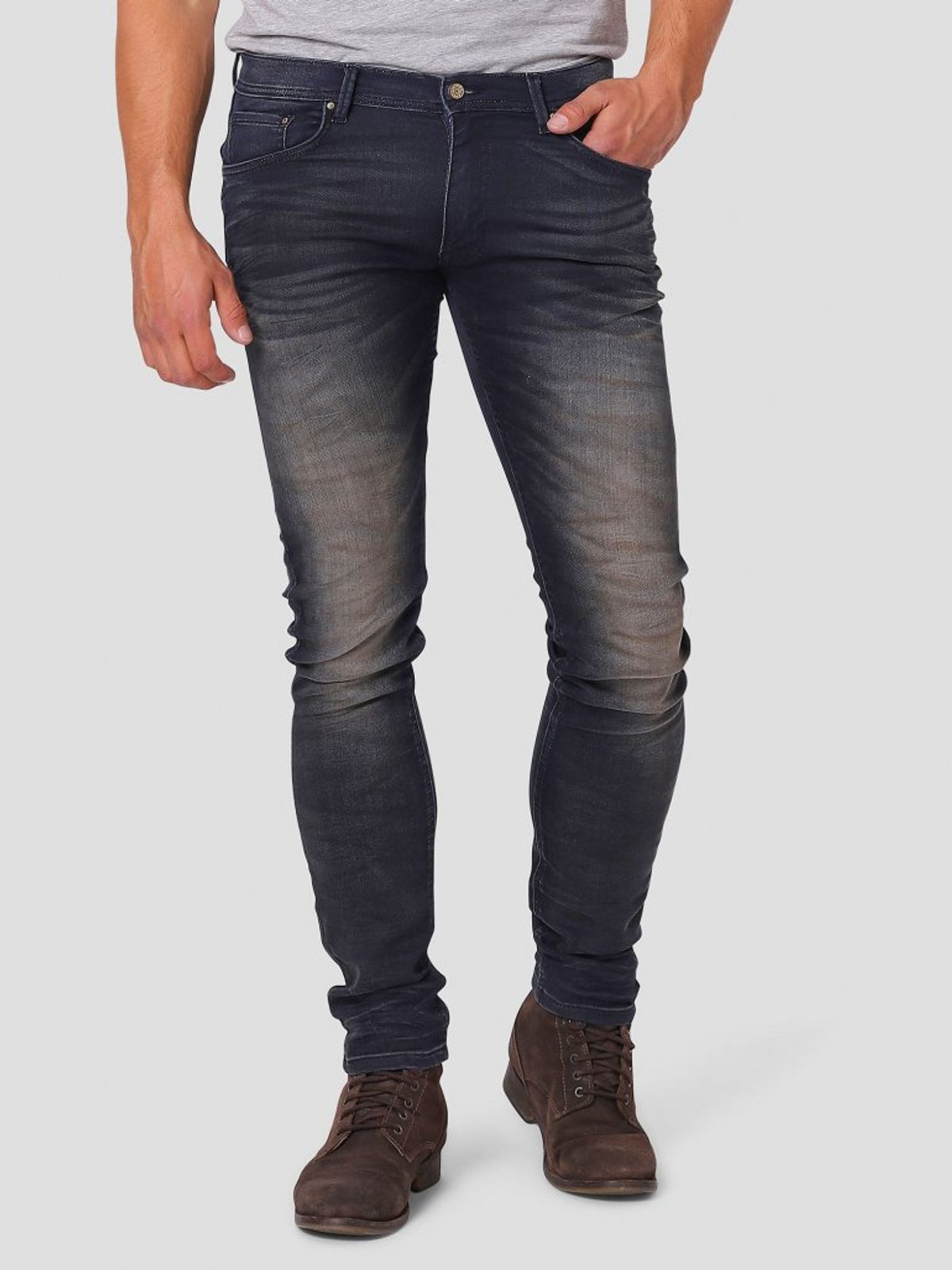 Marcus | Ricco 2003 stretch jeans - grå/blå | Herre | 38/34 - (Slim fit)