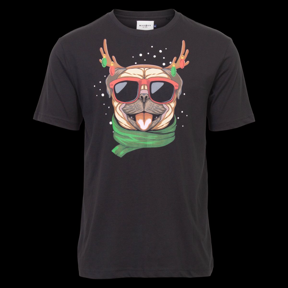 Marcus Zane Christmas Herre T-shirt - Black - M