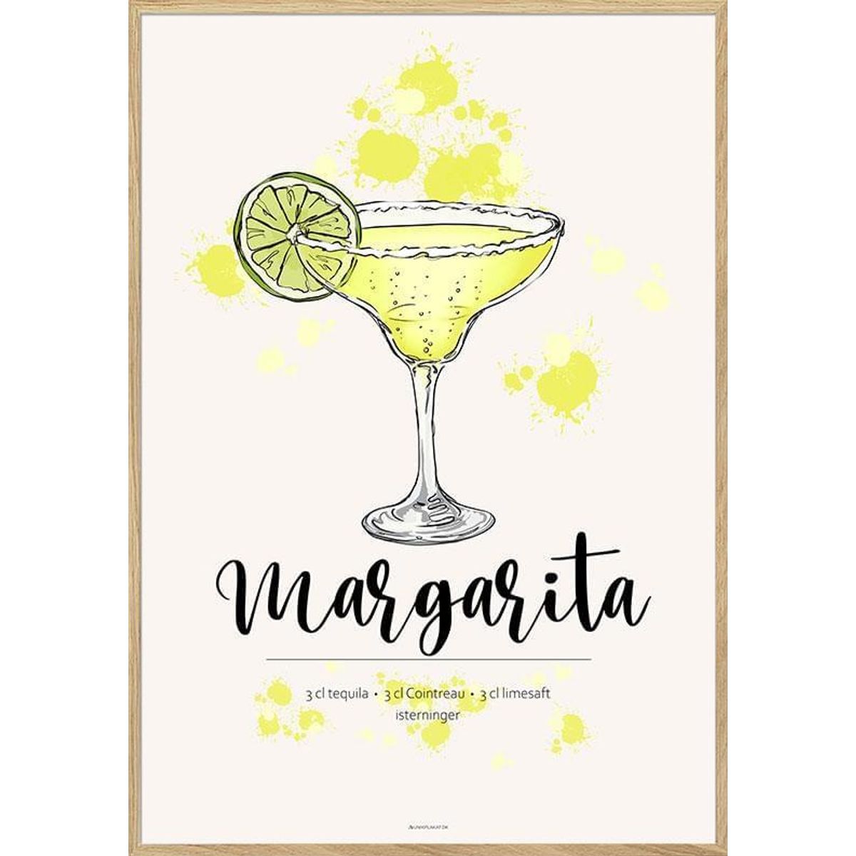 Margarita opskrift plakat