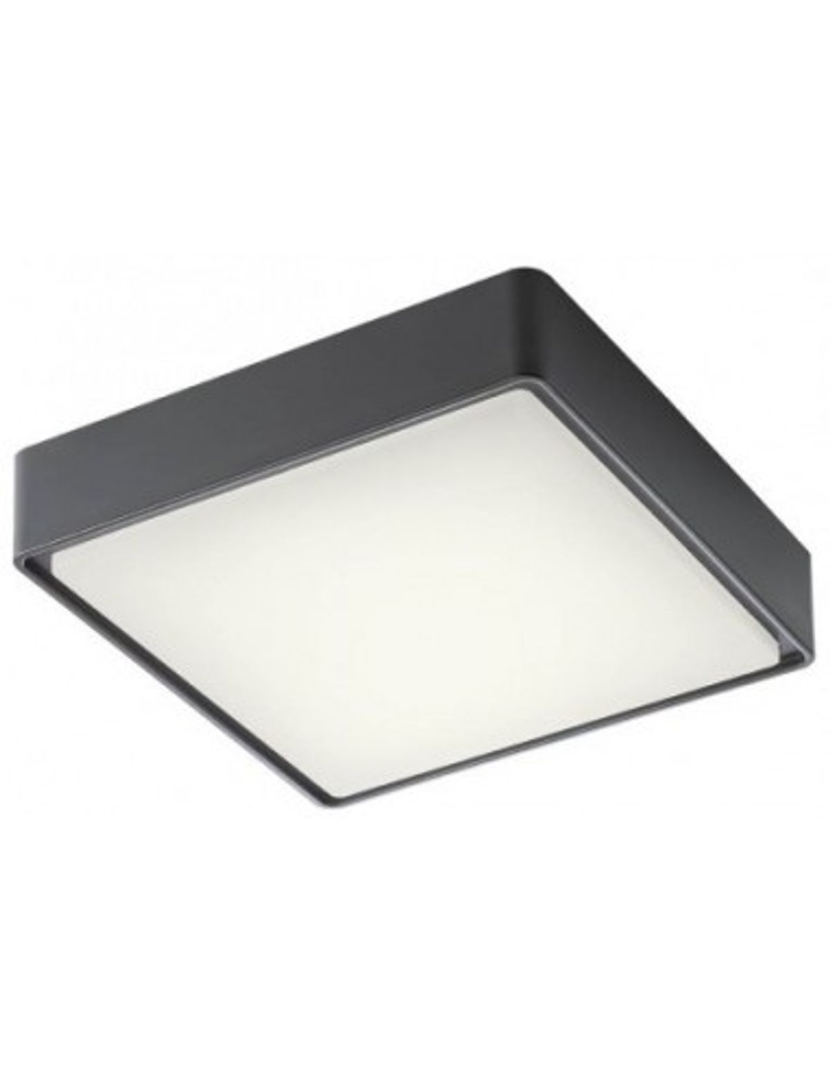 MARINA Loftlampe i abs og polycarbonat 22 x 22 cm 1 x 12W SMD LED - Mat mørkegrå