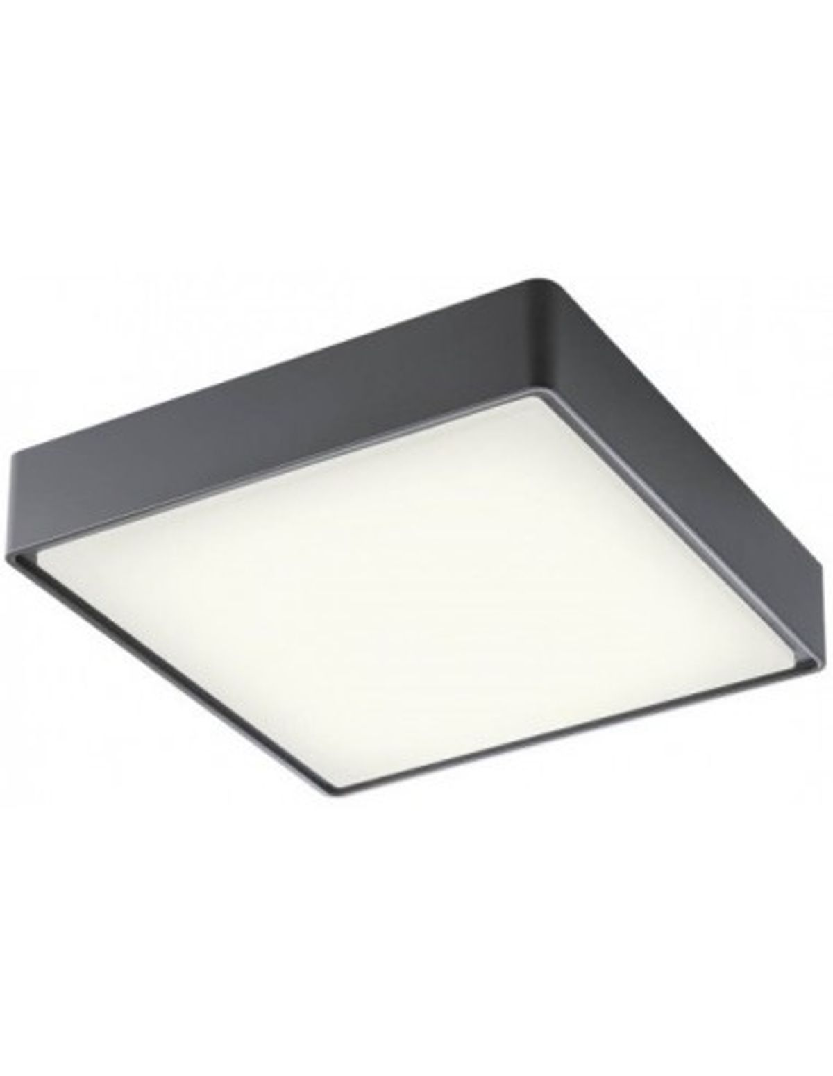 MARINA Loftlampe i abs og polycarbonat 29,6 x 29,6 cm 1 x 16W SMD LED - Mat mørkegrå