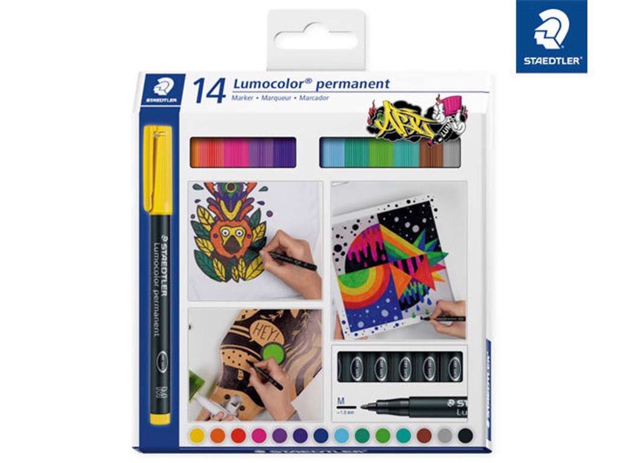 Marker Lumocolor 317 M 14 stk ass 1,0 mm