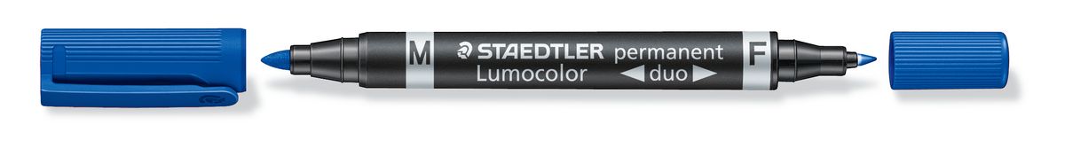 Marker Lumocolor Duo Perm 0,6-1,5mm blå