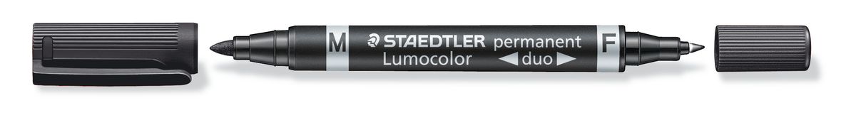 Marker Lumocolor Duo Perm 0,6-1,5mm sort