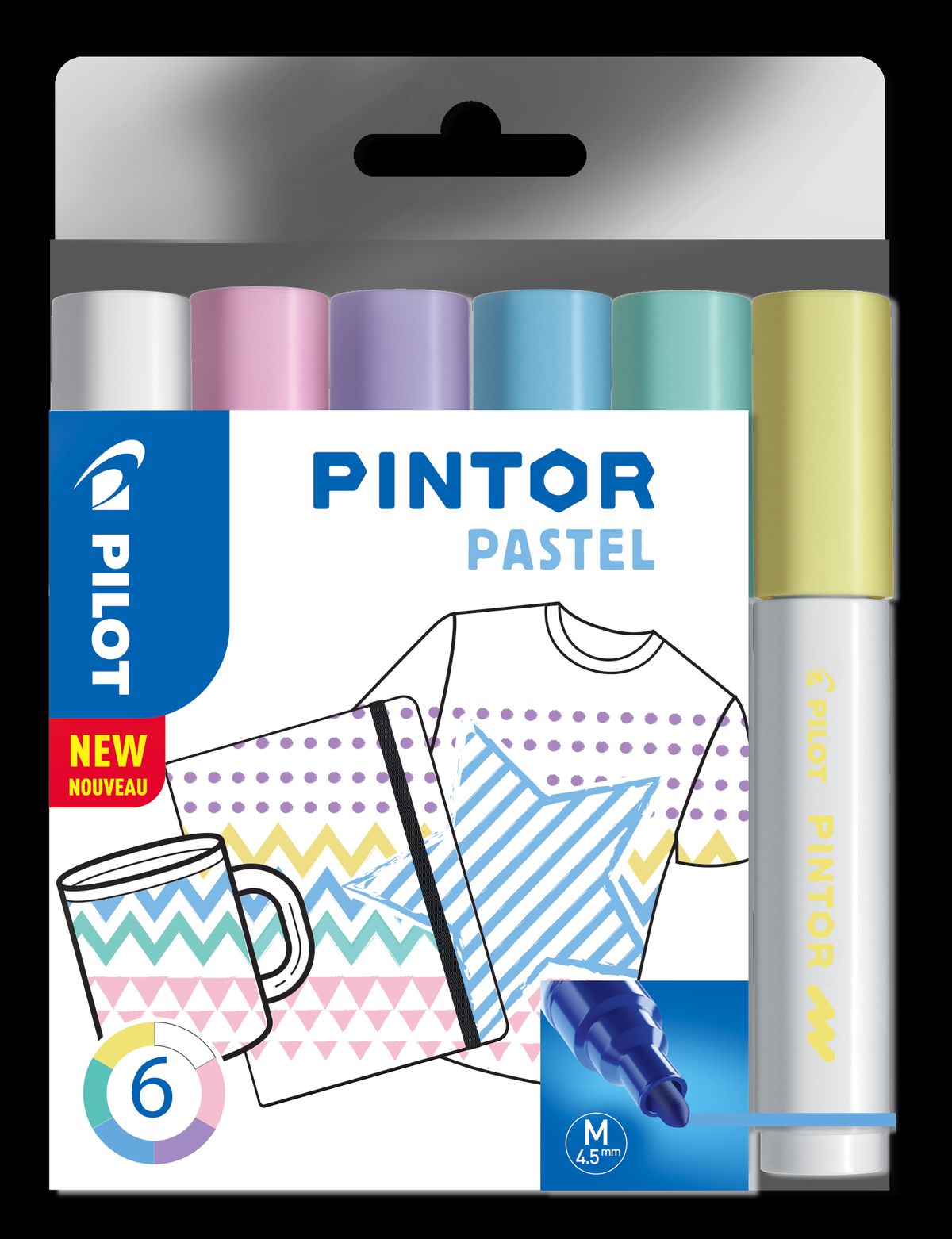 Marker Pintor Medium Pastel Mix 1,4 ass (6)