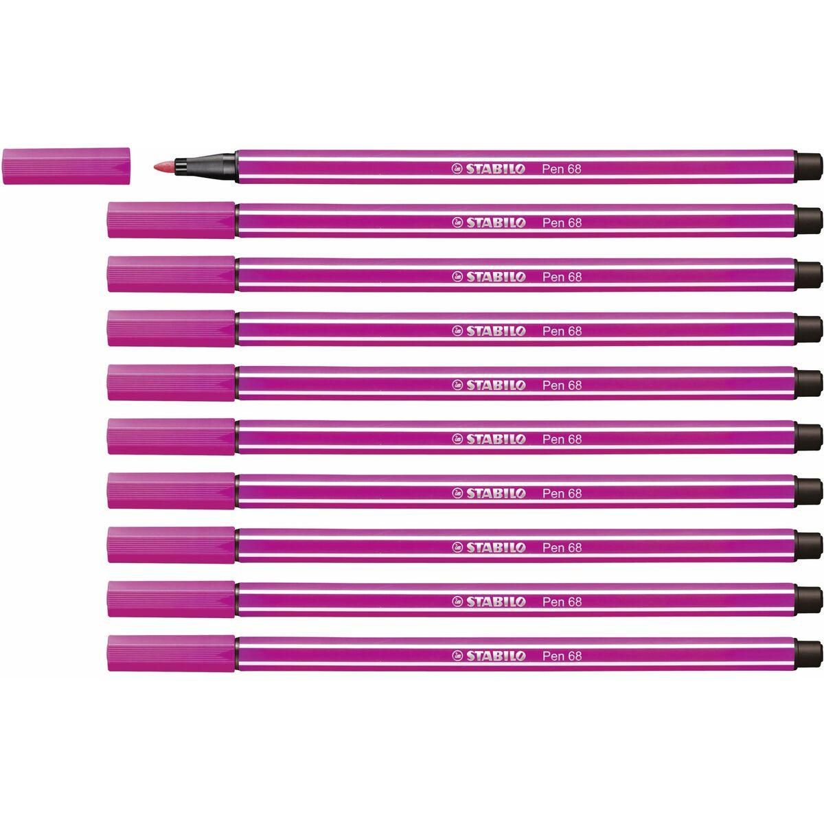 Markør Stabilo Pen 68 Pink (10 Dele)