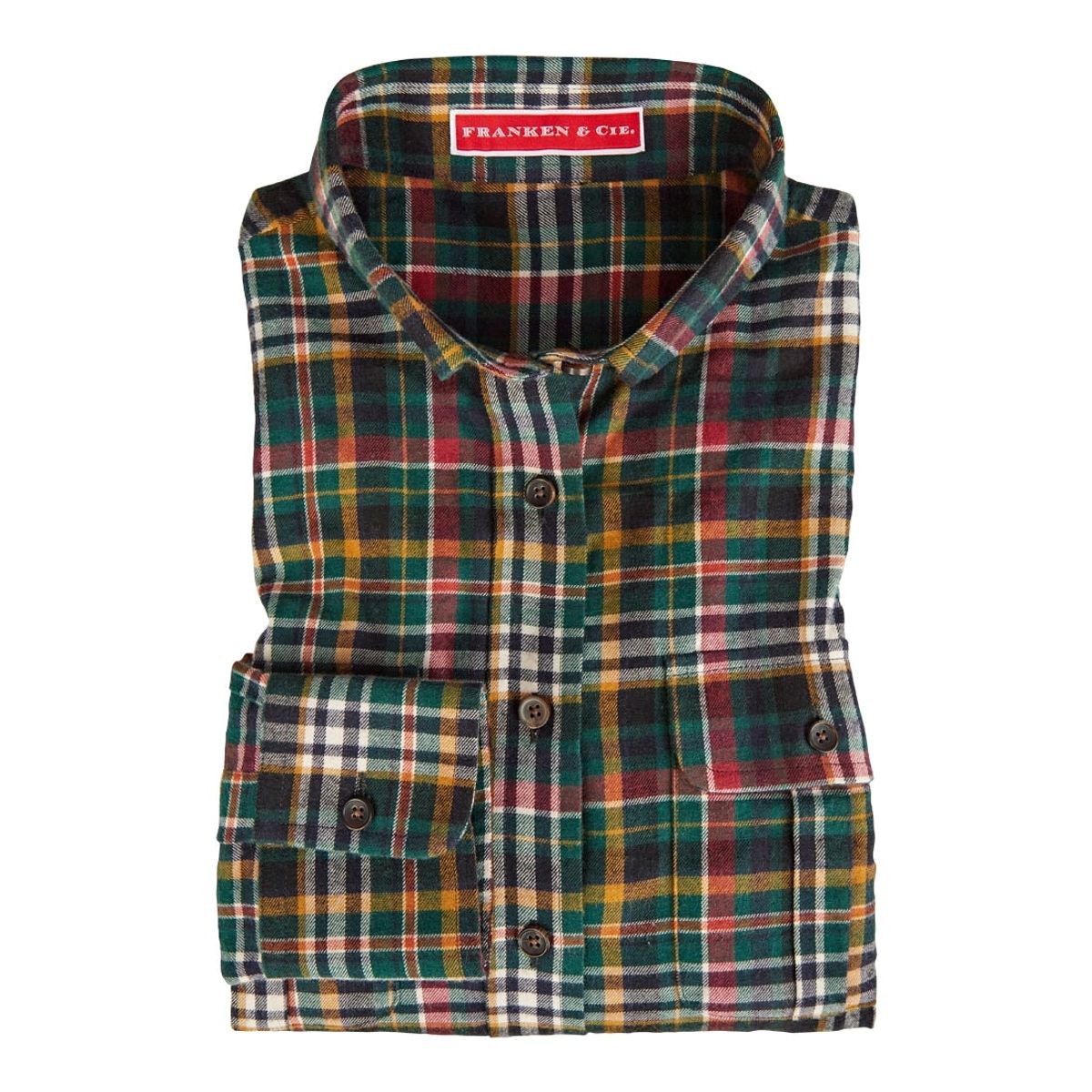 Marlene flannel skjorte bomuld/uld mix, multitern, dame - 38EU (12UK/M)