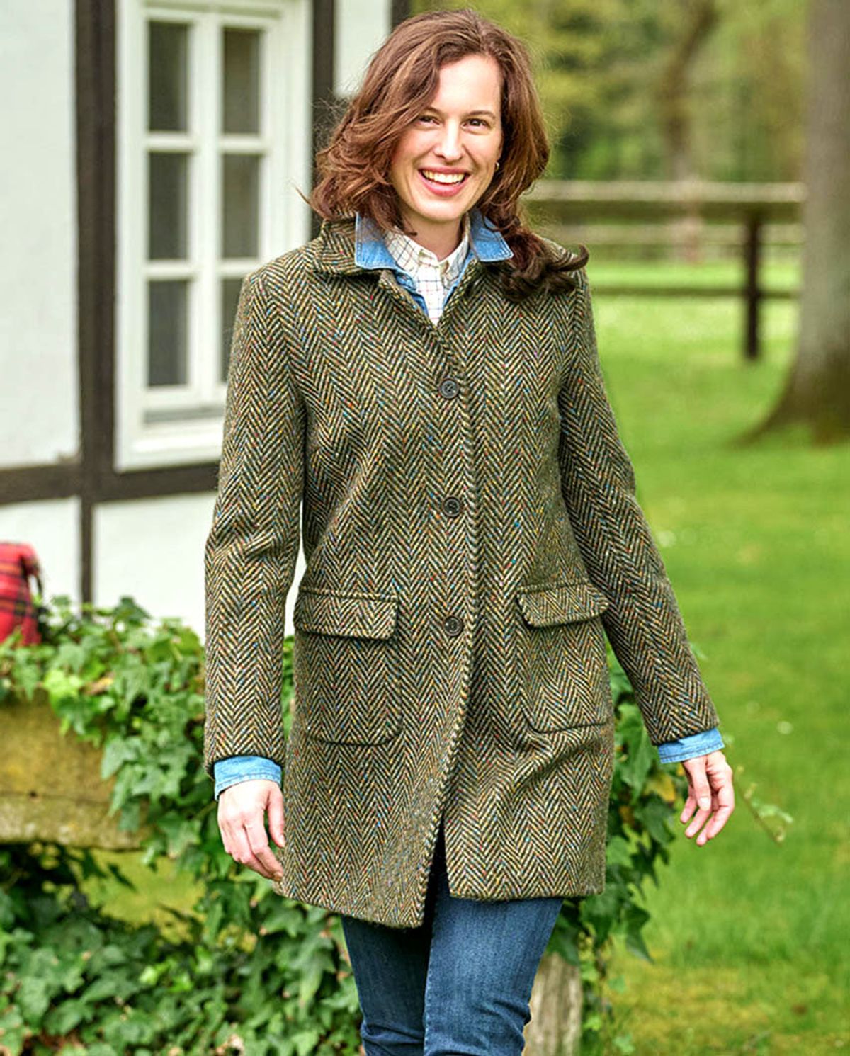 Marly Tweed Coat dame, Magee Tweed, chunky sildeben mønster - 34