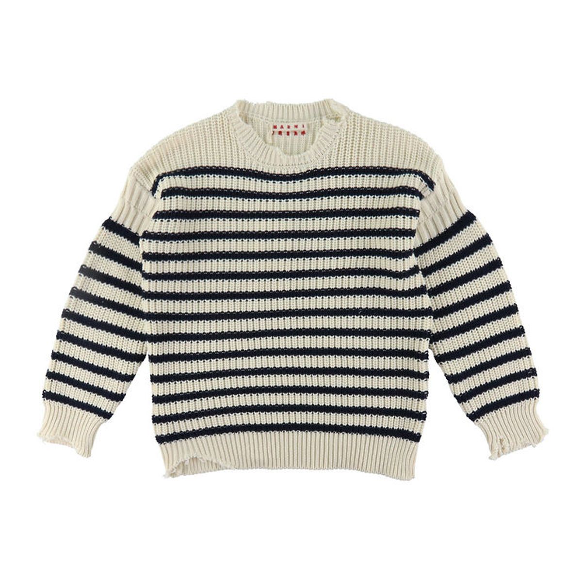 Marni Bluse - Strik - Off White/Navystribet